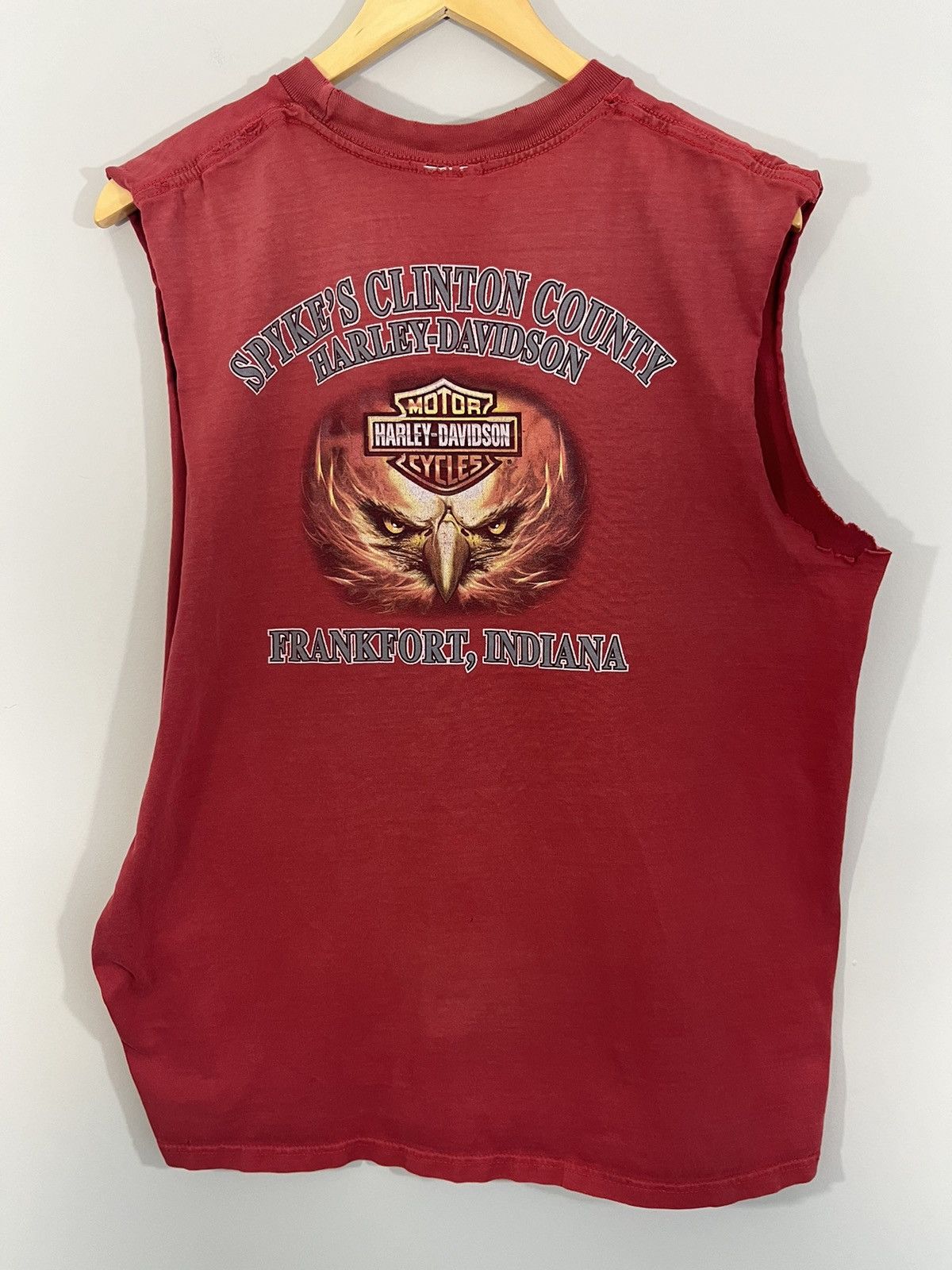 Harley Davidson Sun Faded Harley Davidson Thrashed Perfect Cut Off Size US L / EU 52-54 / 3 - 1 Thumbnail
