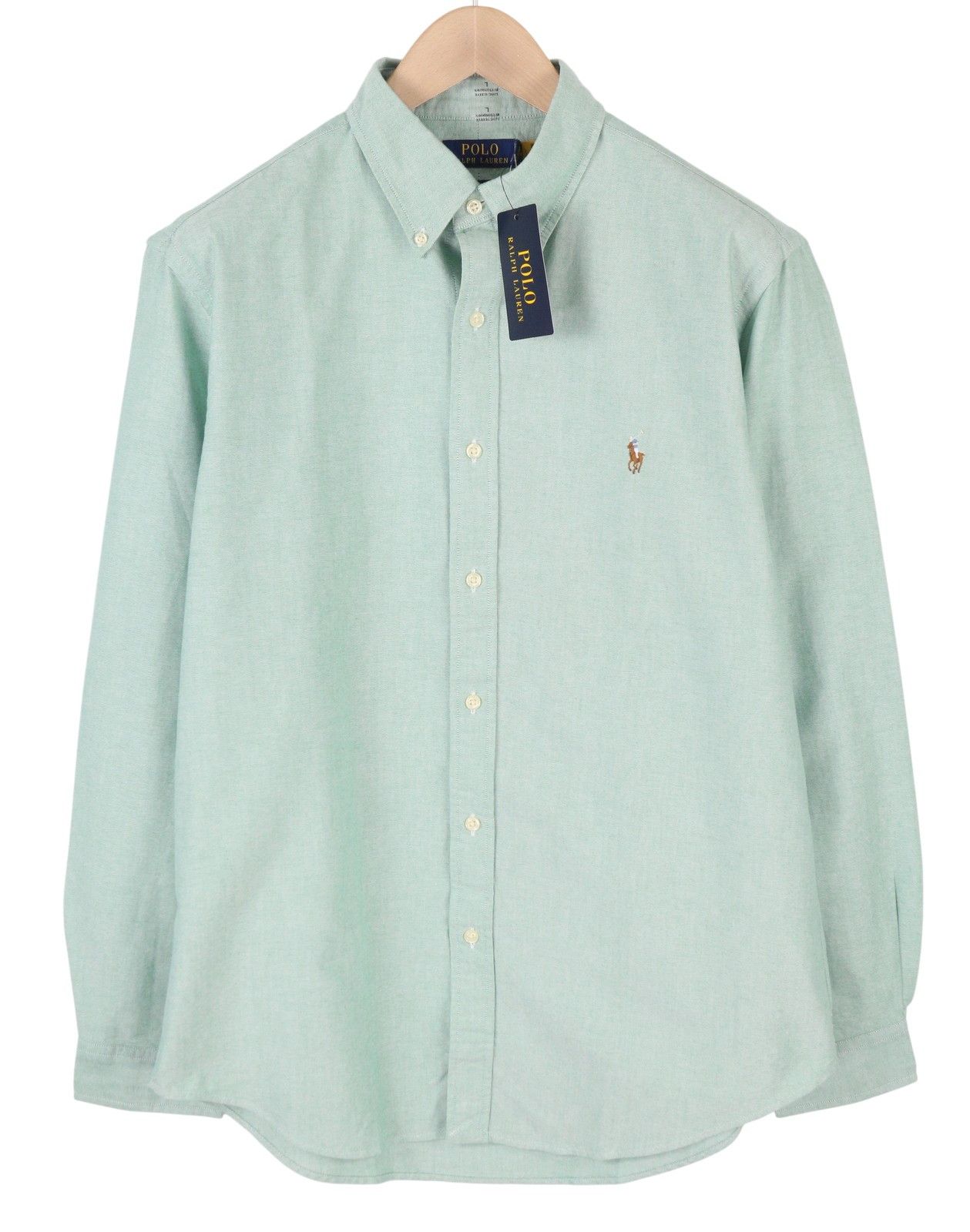 Ralph Lauren L Green Button-Down Neck Custom Fit Logo 87035 Size US L / EU 52-54 / 3 - 1 Thumbnail