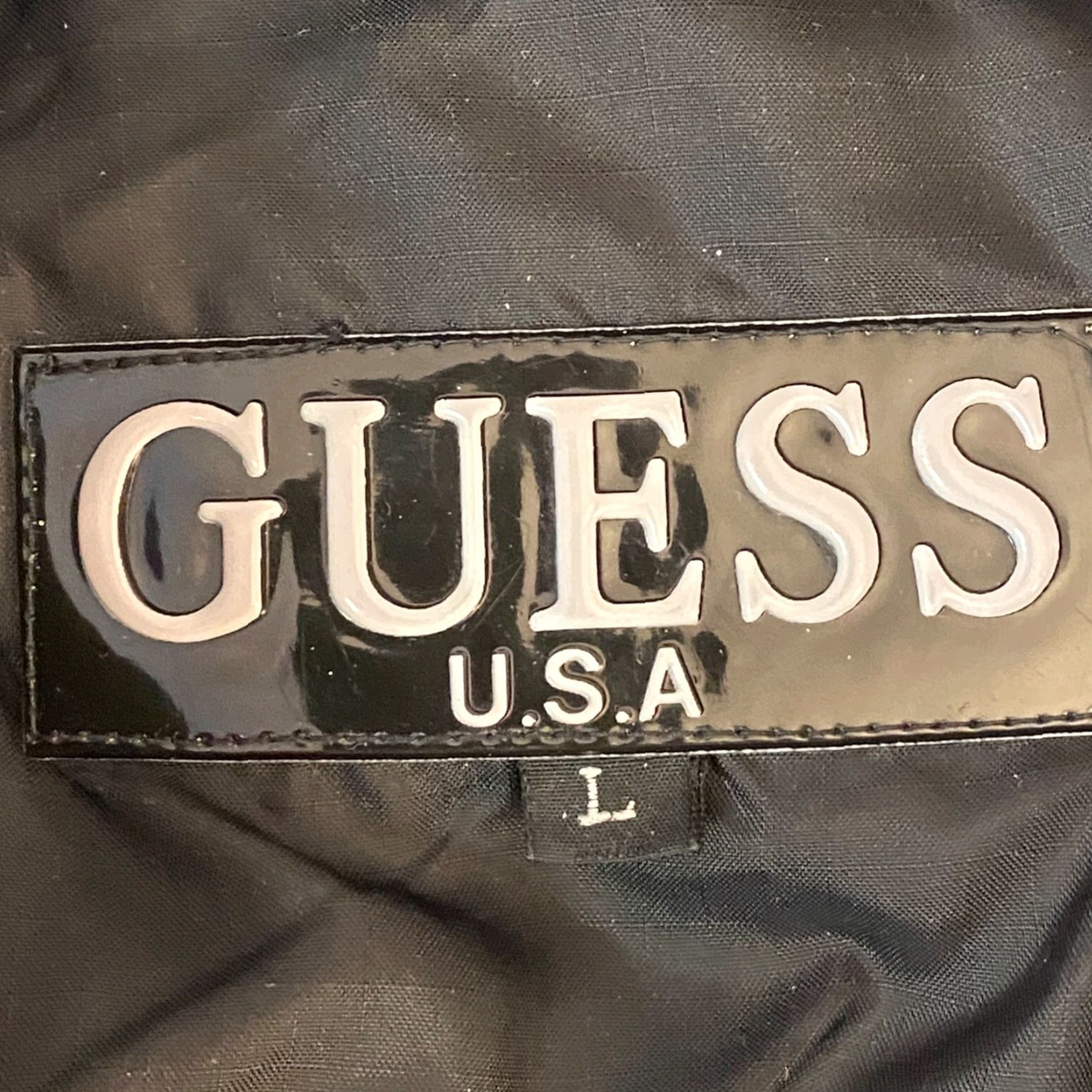 Guess GUESS Puffer Jacket Womens Large Black Quilted Full Zip Down Nylon 90s USA Jacket Size L / US 10 / IT 46 - 3 Thumbnail