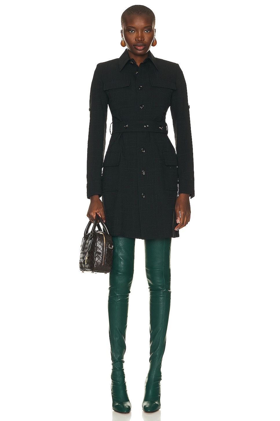 Bottega Veneta o1s1rm1125 Criss Cross Viscose Silk Dress in Black Size M / US 6-8 / IT 42-44 - 1 Thumbnail