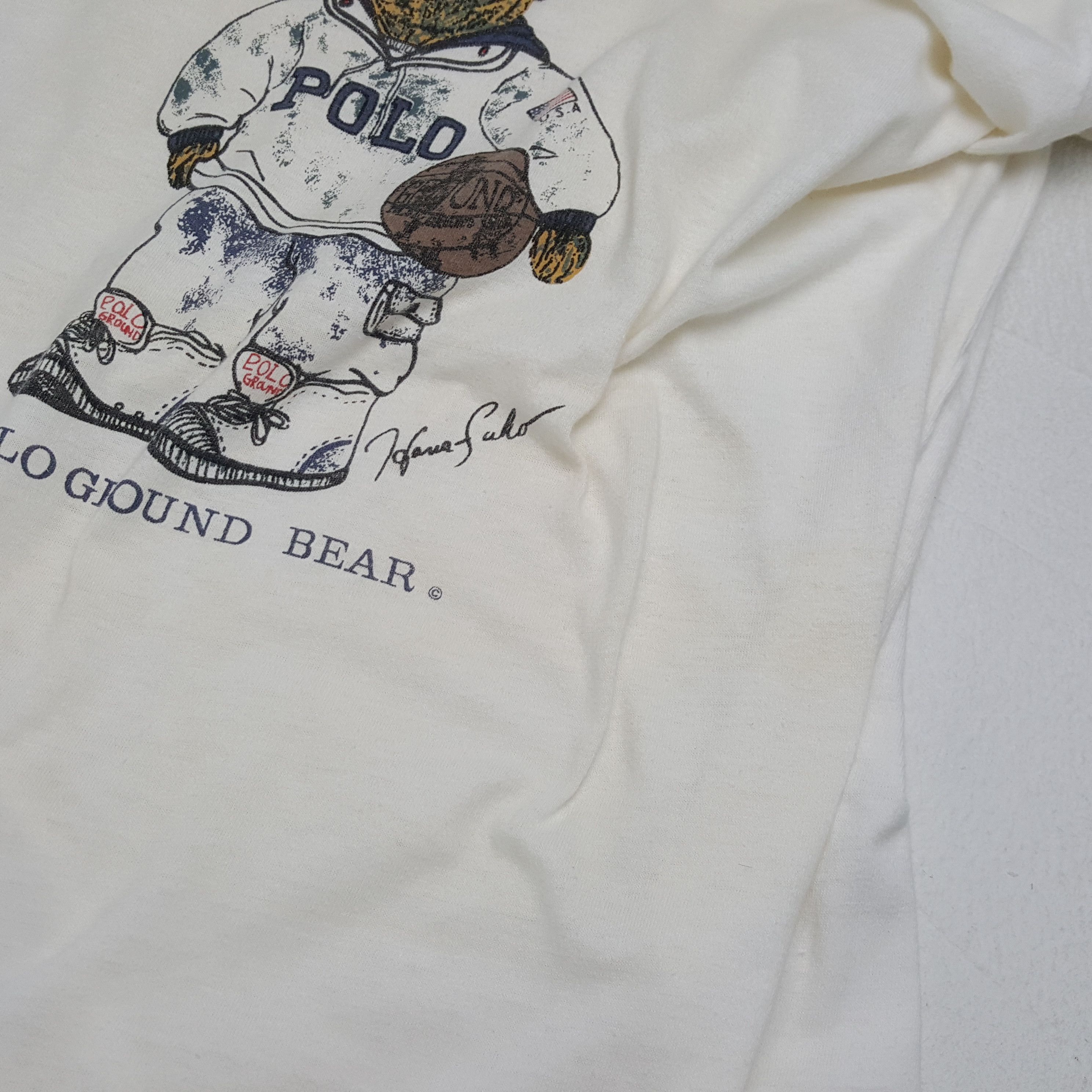 Polo Ralph Lauren × Vintage POLO GROUND BEAR Center Logo Design Tshirt Size US M / EU 48-50 / 2 - 5 Thumbnail
