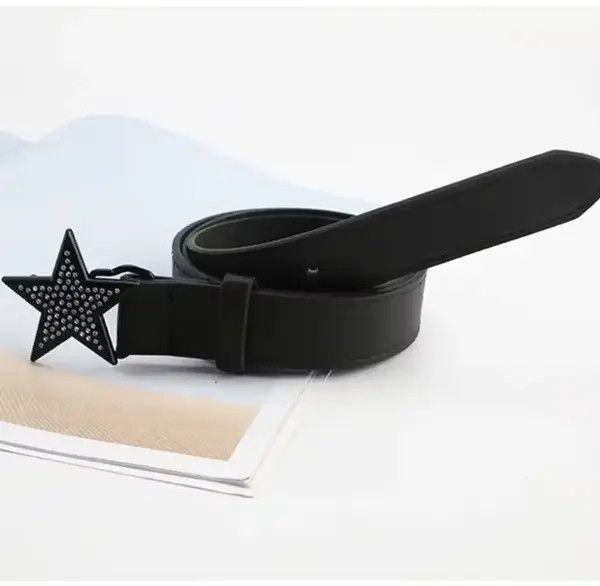 Japanese Brand Black Belt with Star Buckle Women Size ONE SIZE - 4 Thumbnail
