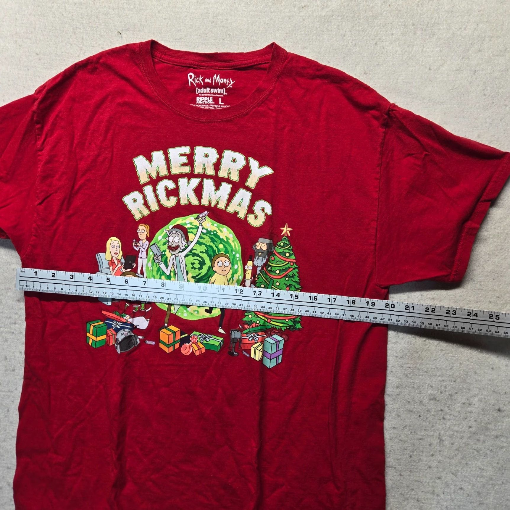 Ripple Junction Merry Rickmas Rick & Morty Christmas Holiday 2019 Adult Swim T-Shirt Size Large Size US L / EU 52-54 / 3 - 4 Thumbnail