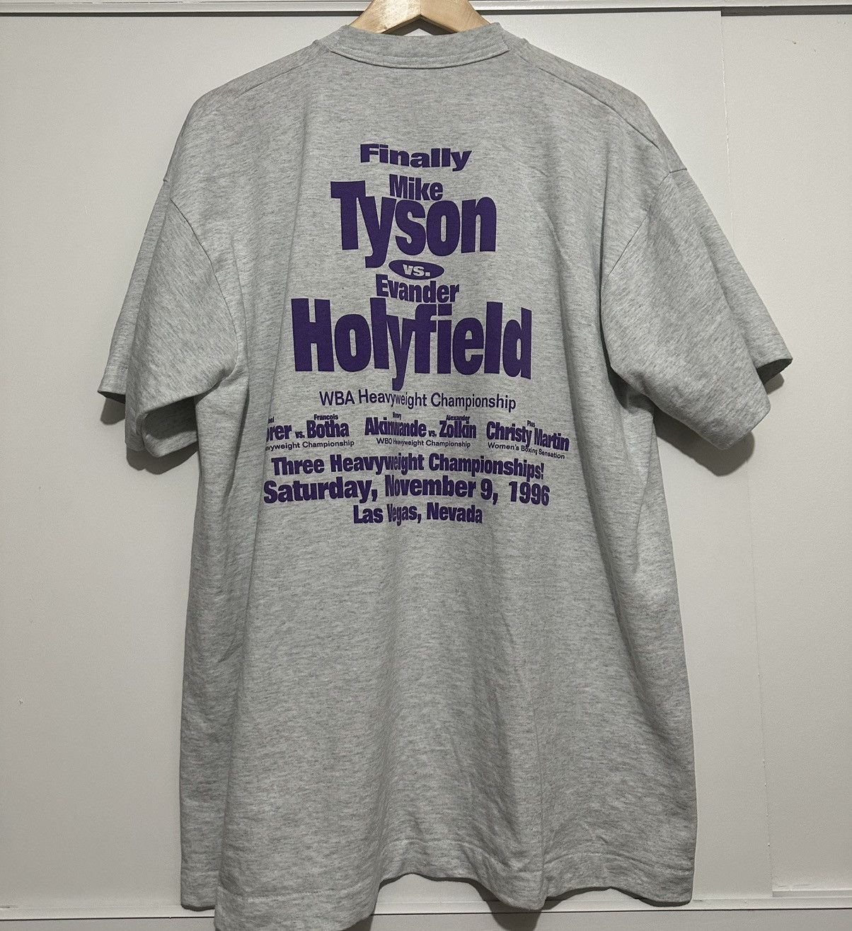 Vintage Rare Vintage Mike Tyson vs Holyfield tee Size US XL / EU 56 / 4 - 2 Thumbnail