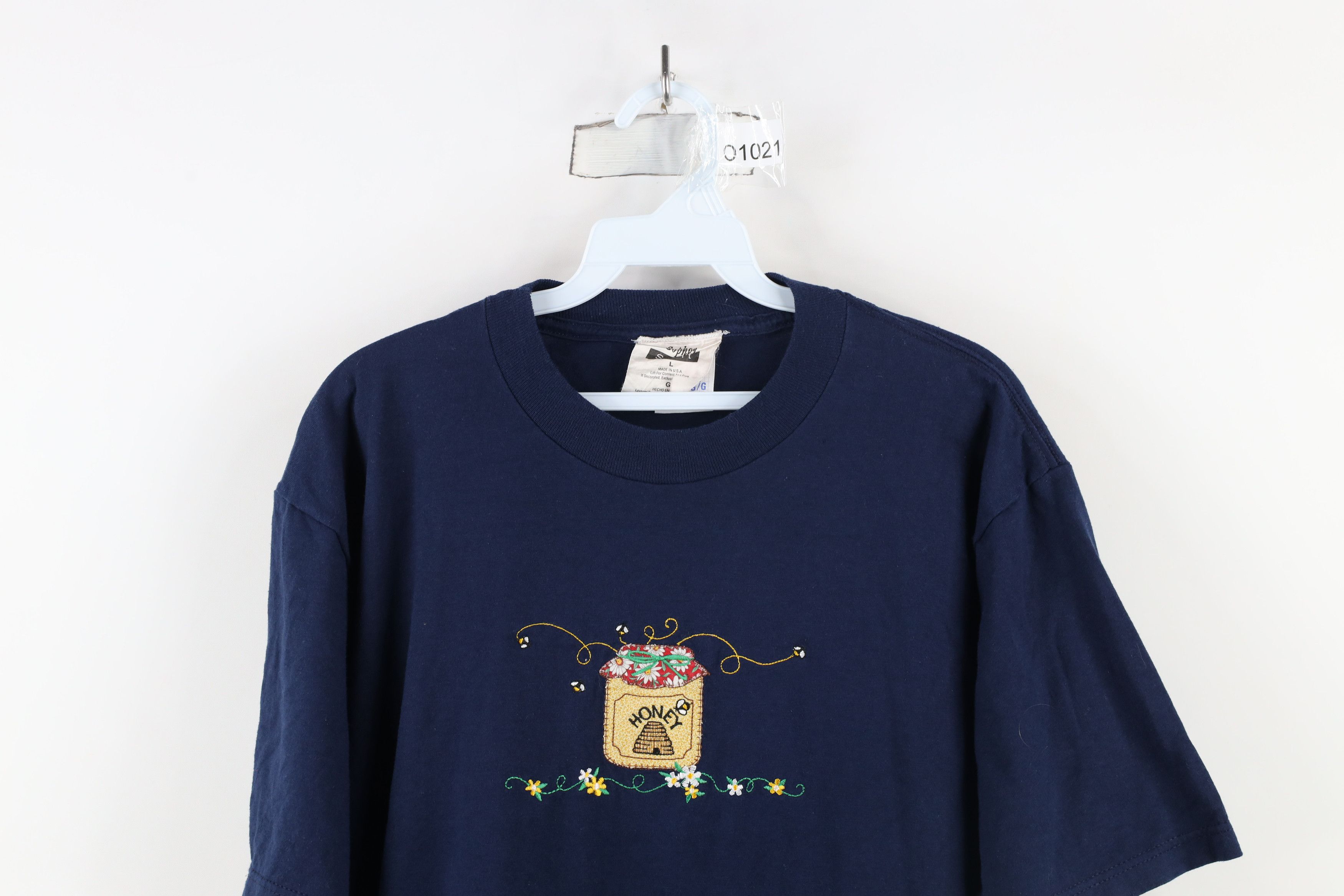 Vintage Vintage 90s Streetwear Honey Jar Bee Short Sleeve T-Shirt Size L / US 10 / IT 46 - 2 Thumbnail