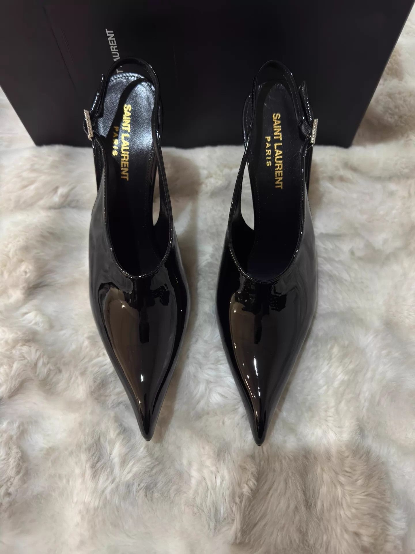 Saint Laurent Paris YSL crystal patent leather heels 38 new Size US 7 / IT 37 - 4 Thumbnail