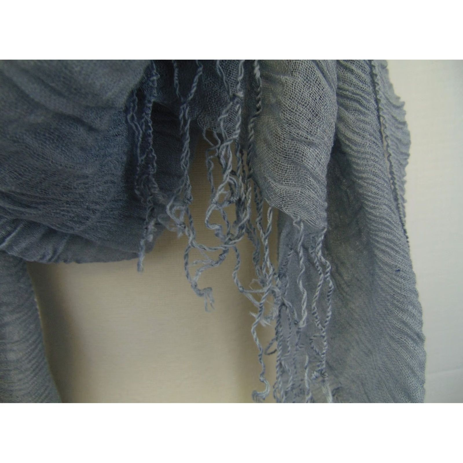 Vintage Cejon Scarf Women Knit Acrylic Fringe Wrap Gray #2094 Size ONE SIZE - 3 Thumbnail