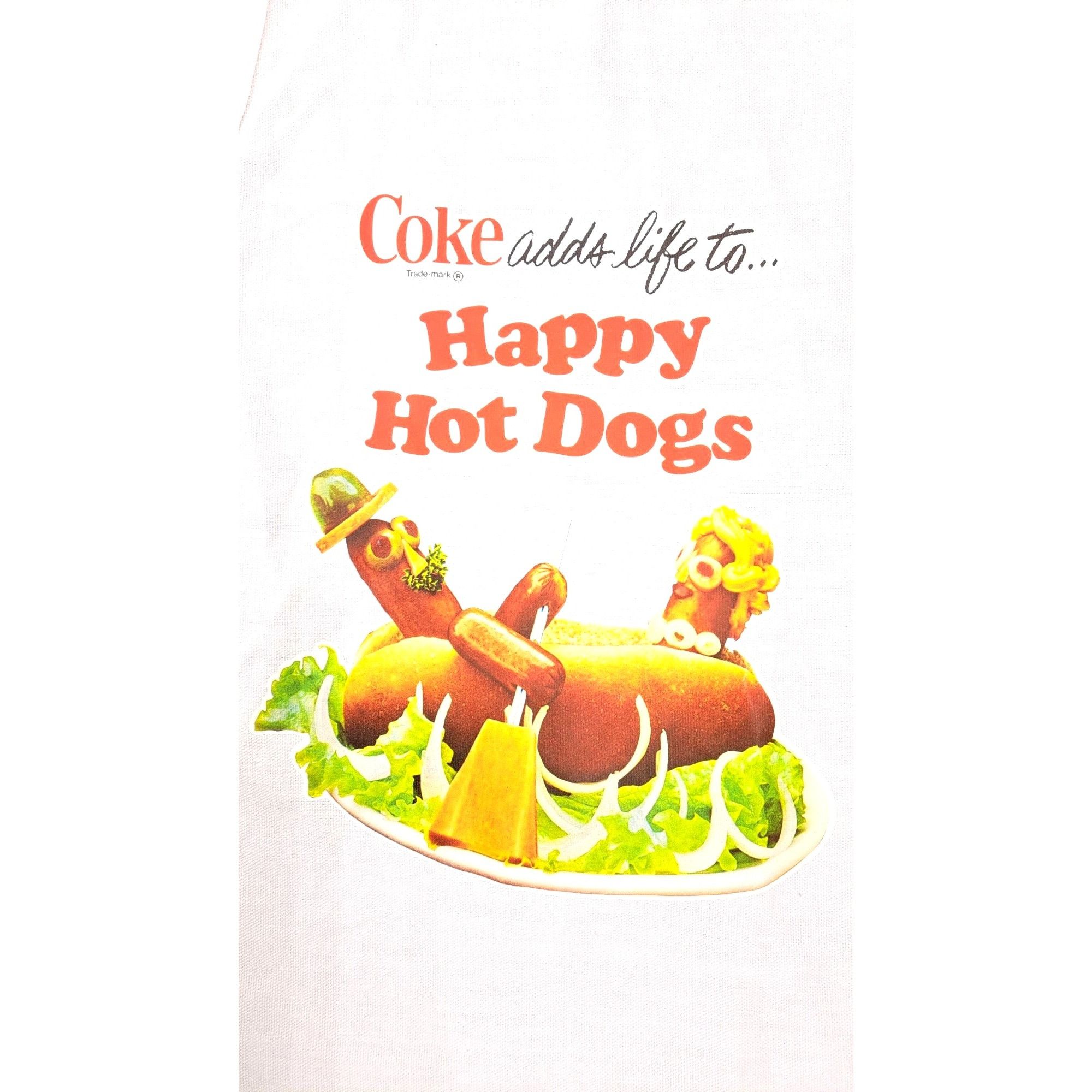 Coca Cola Vintage Coca-Cola Coke Happy Hot Dogs White Apron Graphic Size ONE SIZE - 3 Thumbnail