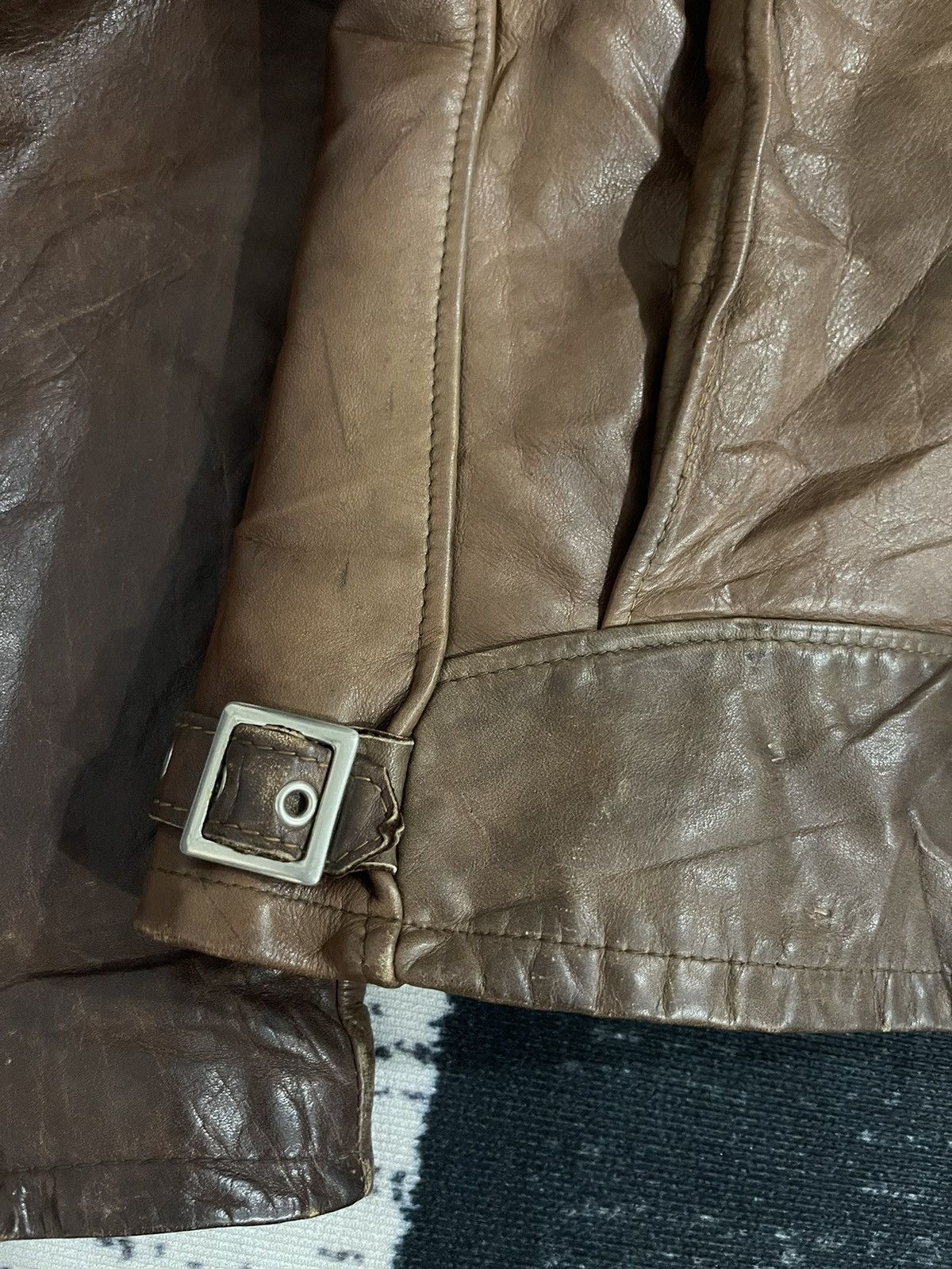 Schott SCHOTT CAFE RACER LEATHER BIKER JACKET Size US L / EU 52-54 / 3 - 11 Thumbnail