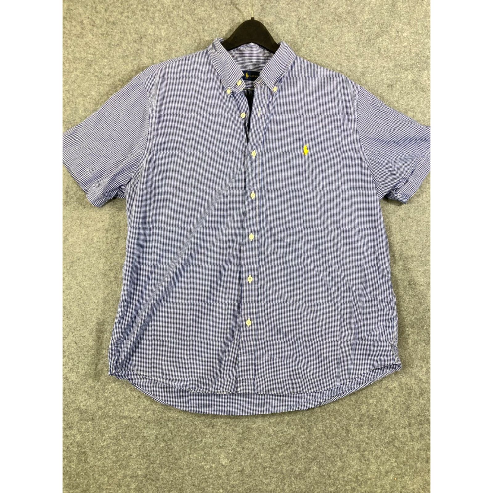 Ralph Lauren Ralph Lauren Button Down Shirt Mens XL Blue White Gingham Cotton Short Sleeve Size US XL / EU 56 / 4 - 3 Thumbnail