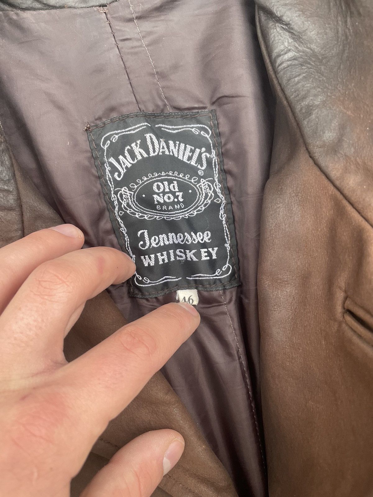 Vintage Jack Daniels Vintage faded Leather Jacket Y2K Size US S / EU 44-46 / 1 - 5 Thumbnail