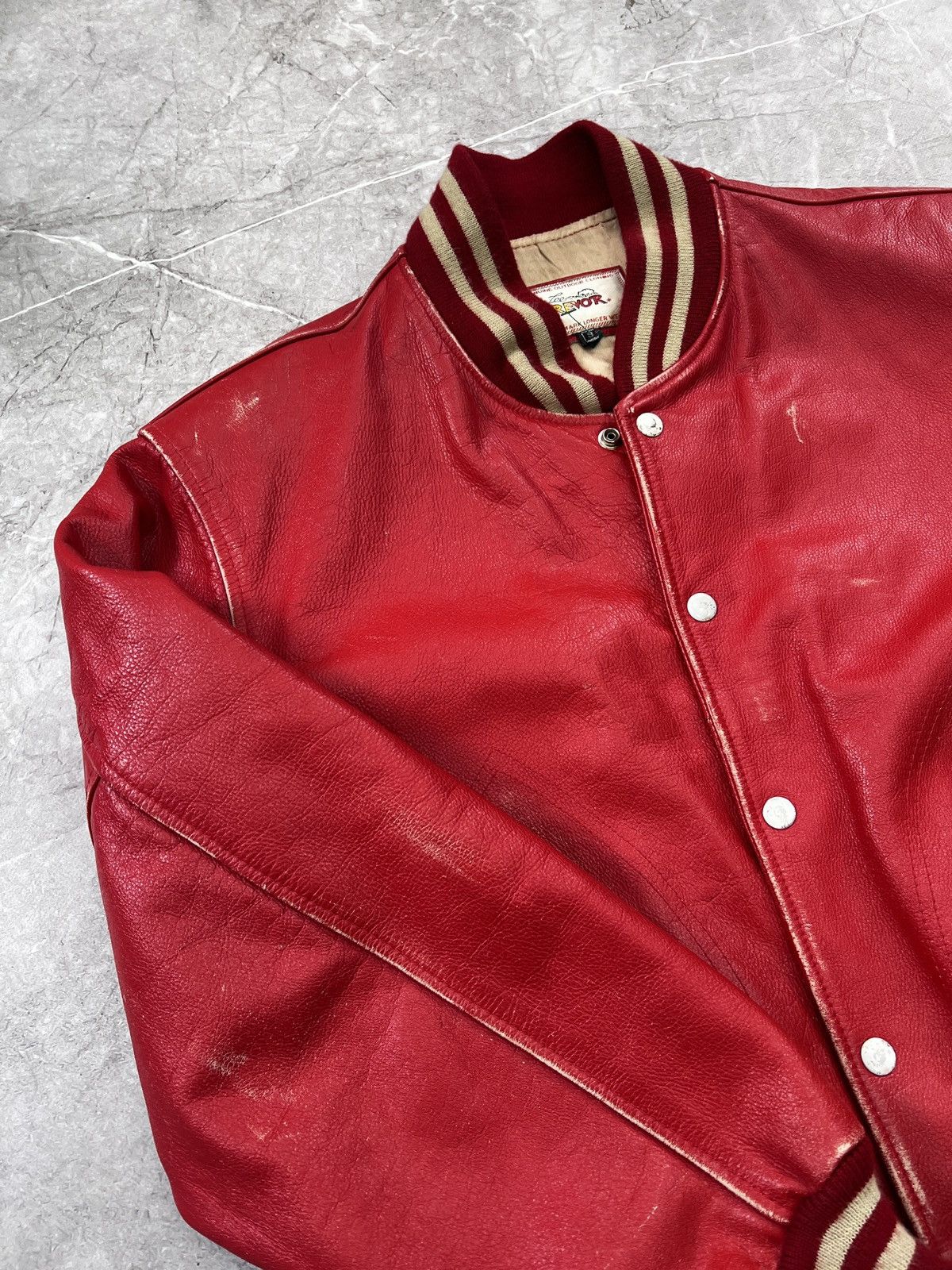 Lee × Vintage Vintage retro leather LEE STORM RIDER TREVOR VARSITY JACKET Size US M / EU 48-50 / 2 - 8 Thumbnail
