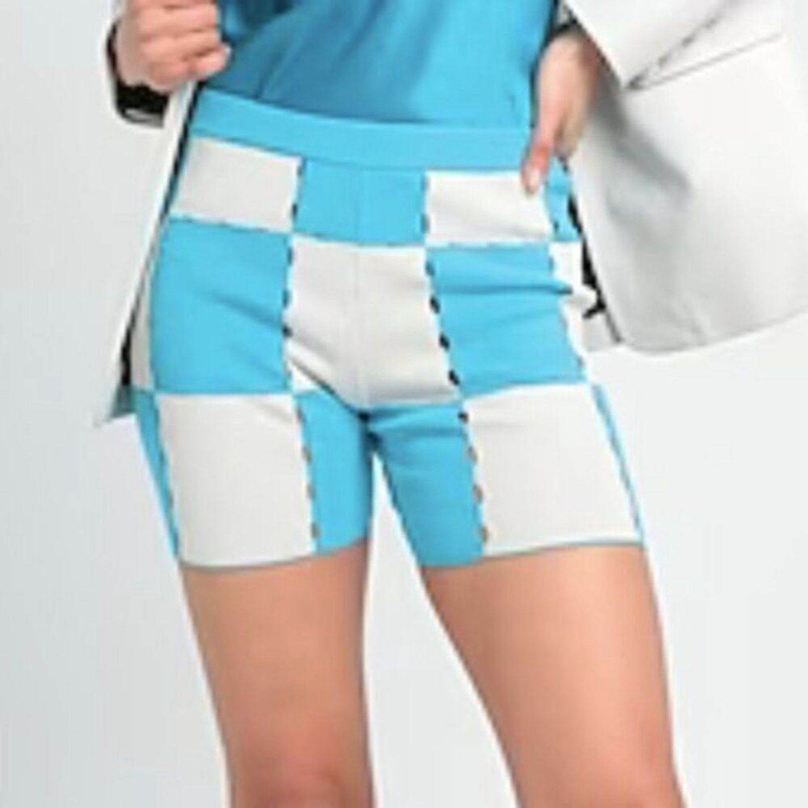 Jacquemus Jacquemus Le Shorts Gelato checked shorts azure size 8 Size 28" / US 6 / IT 42 - 4 Thumbnail