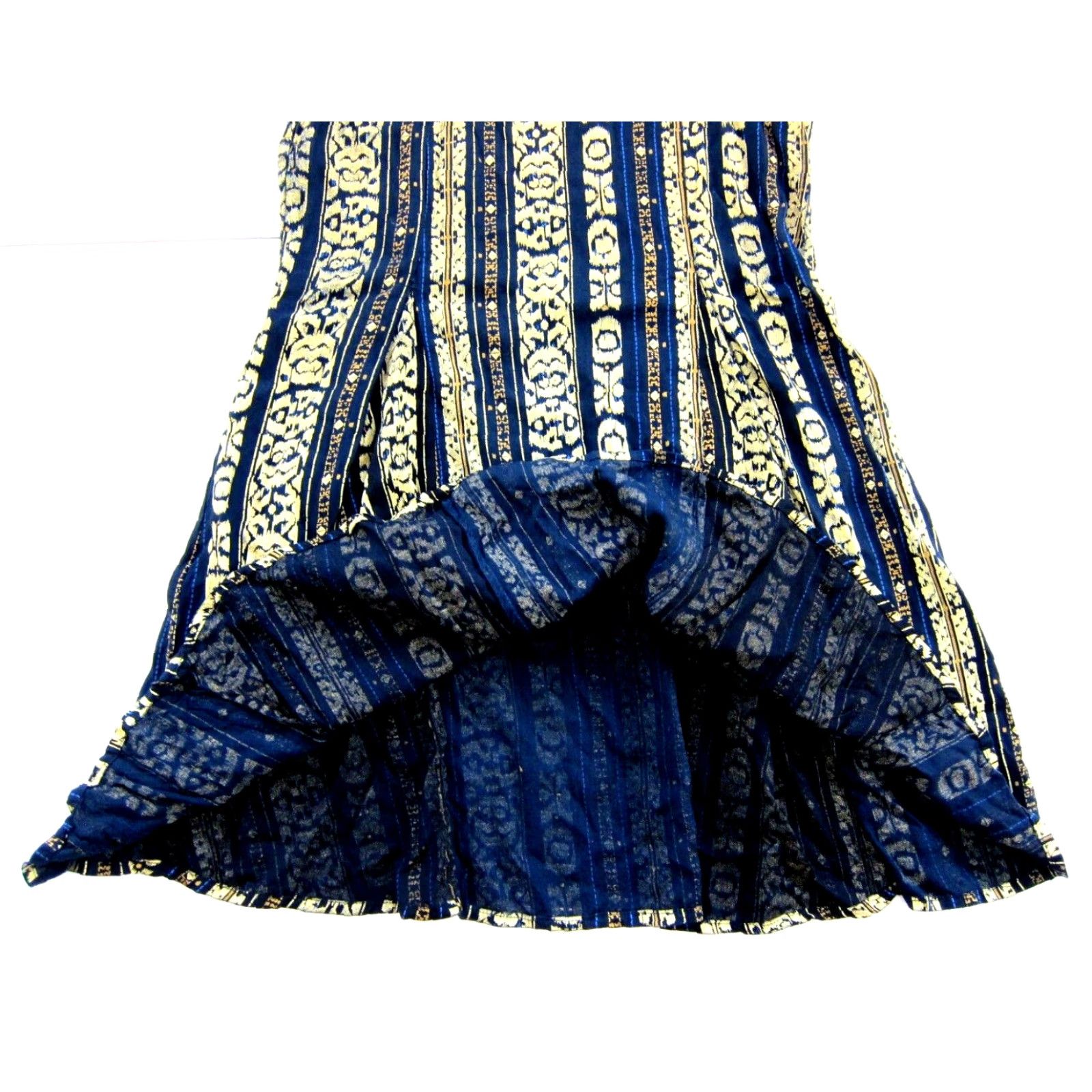 Vintage VINTAGE Sari Ayu Collection Bali 100% Cotton Black Blue Gold Tank Dress Small Sun Maxi Dress Women? Size S / US 4 / IT 40 - 7 Thumbnail