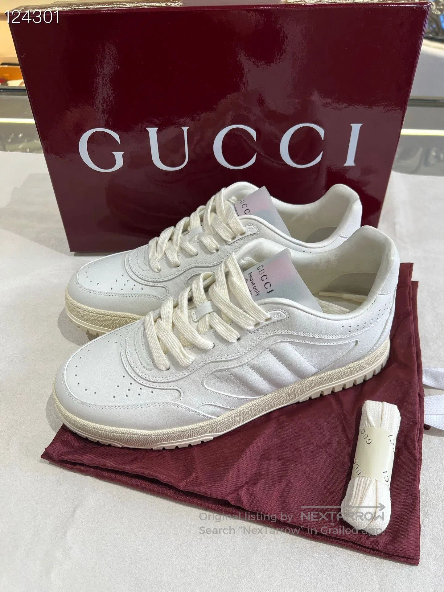 Gucci Gucci Red Green Stripe White Sneakers. Size US 9 / EU 42 - 2 Thumbnail