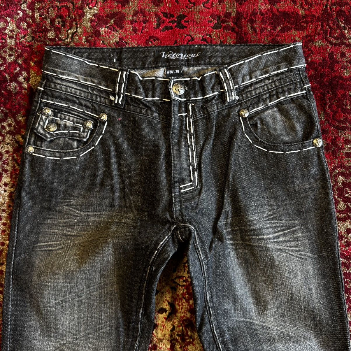 Other Victorious Y2K Jeans W Embroidered Flap Pockets Size US 34 / EU 50 - 9 Thumbnail