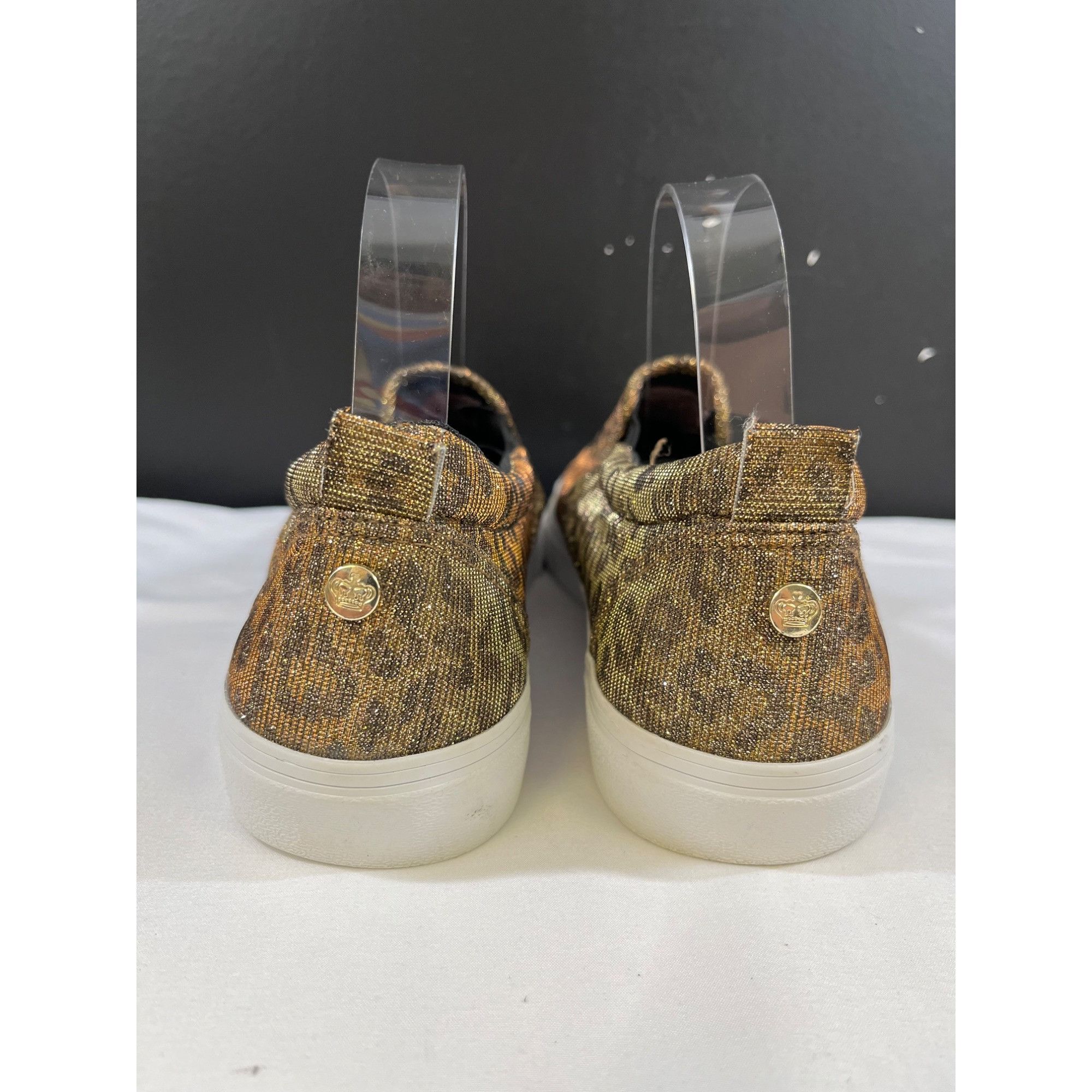 Juicy Couture Juicy Couture Congrats Womens Gold Glitter Leopard Slip Ons Size US 10 / IT 40 - 3 Thumbnail