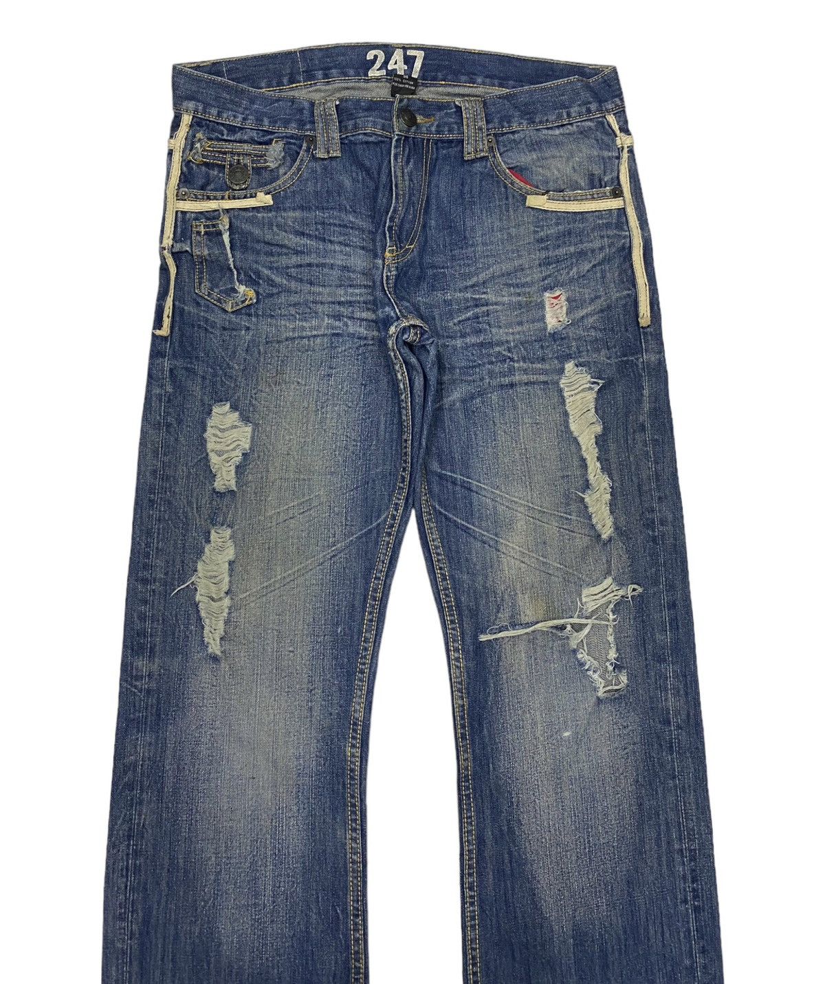 Hysteric Glamour FLARE JEANS SNUFF 247 DISTRESSED DENIM JEANS RARE Size US 34 / EU 50 - 3 Thumbnail