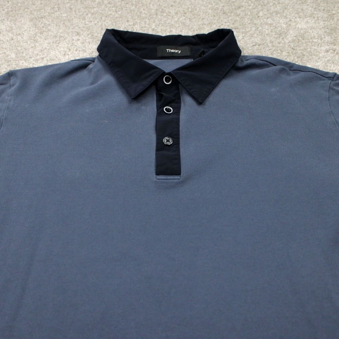 Theory Theory Mens Polo Shirt XL Blue Pima Cotton Blend Stretch Classic, Preppy Size US XL / EU 56 / 4 - 6 Thumbnail