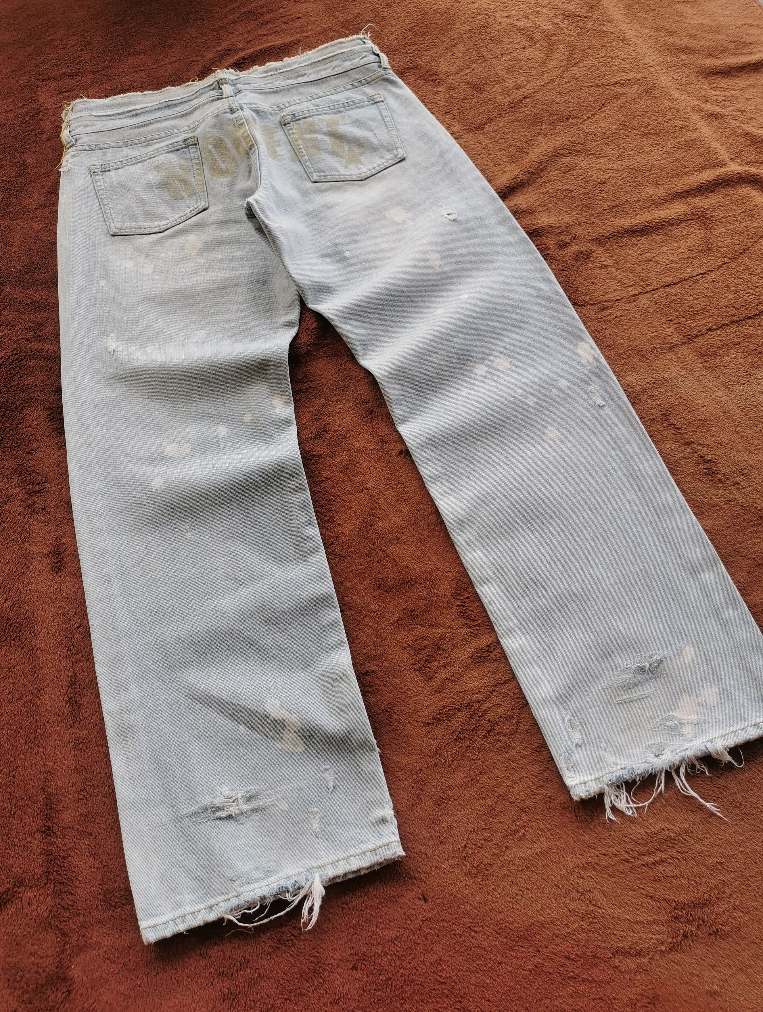 If Six Was Nine Double Waist Distressed Denim Jeans Size US 33 - 11 Thumbnail