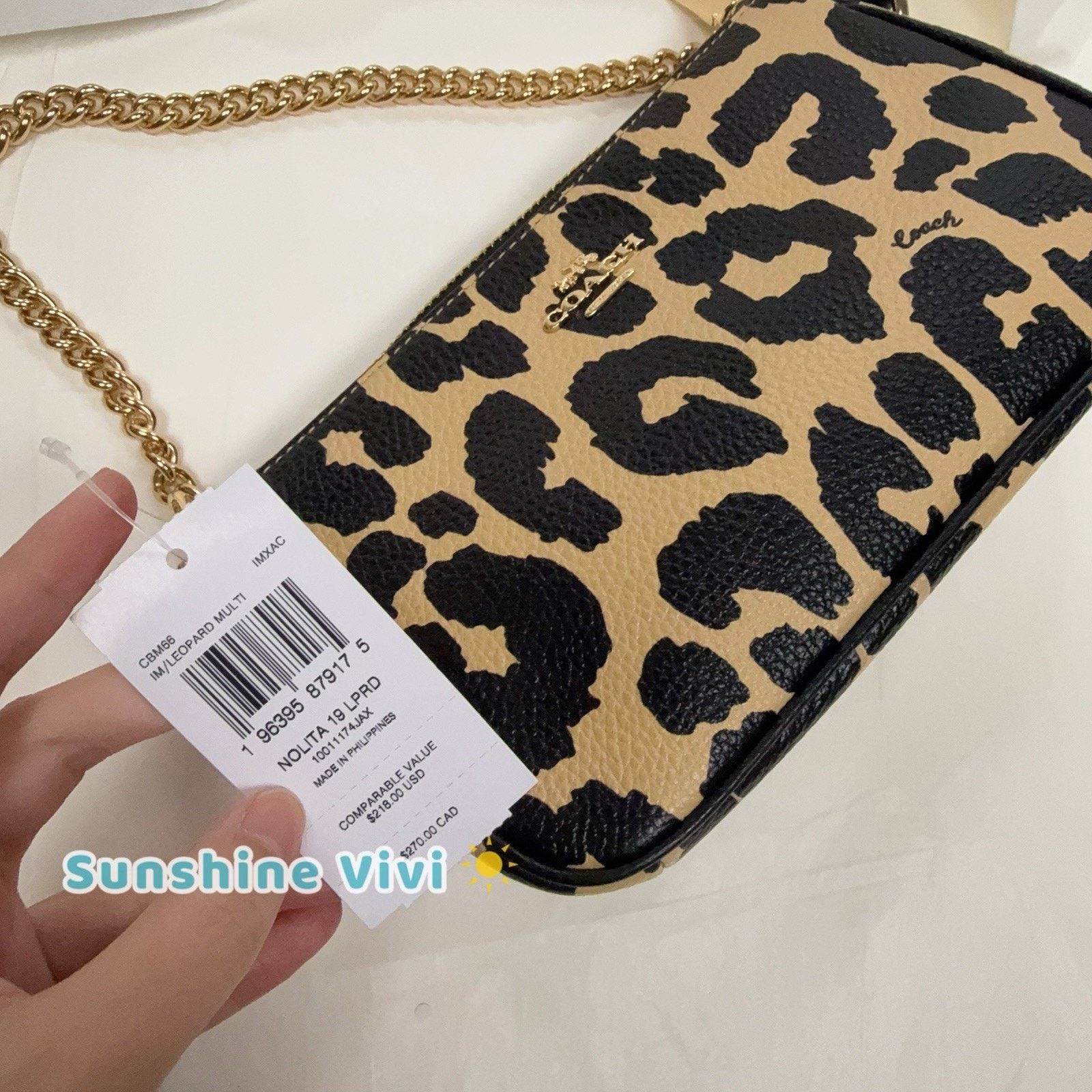 Coach NWT Coach Nolita 19 Shoulder Bag Leopard CBM66 Gold/Leopard Size ONE SIZE - 6 Thumbnail