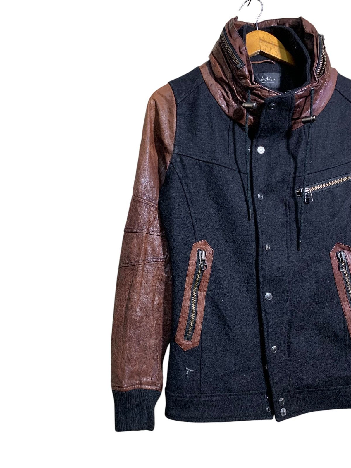 Tornado Mart 🔥TORNADO MART JAPAN WOOL/LEATHER JACKETS DETACHED HOODIE Size US M / EU 48-50 / 2 - 2 Thumbnail