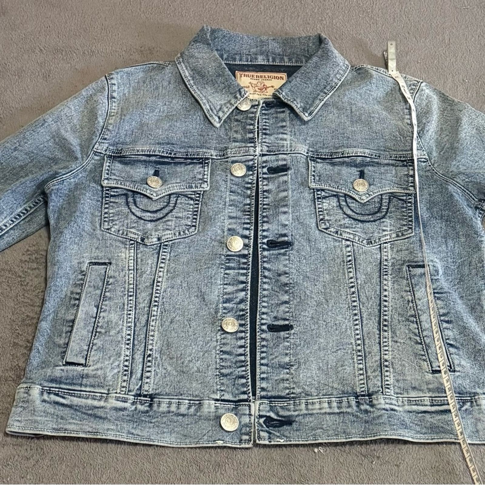 True Religion True Religion Light Blue Jean Jacket Size XL / US 12-14 / IT 48-50 - 15 Thumbnail