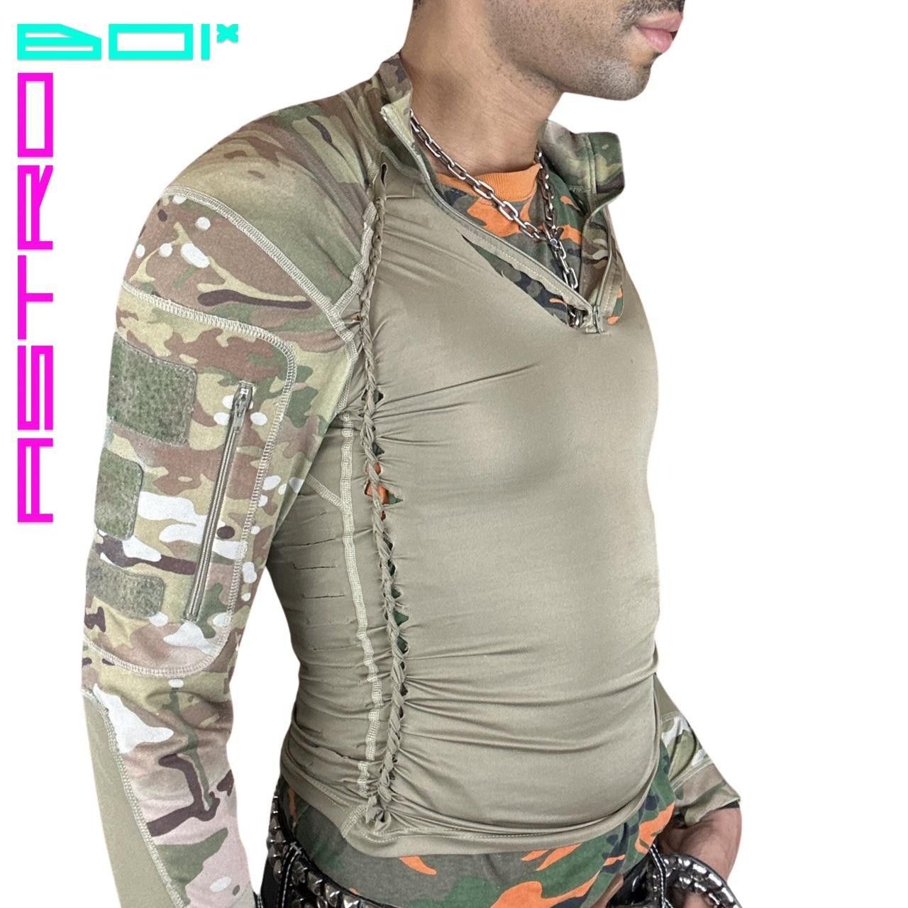 Other ASTROBOI* GREEN BRAIDED LYCRA CAMO COMPRESSION TOP _ SMALL Size US L / EU 52-54 / 3 - 5 Thumbnail