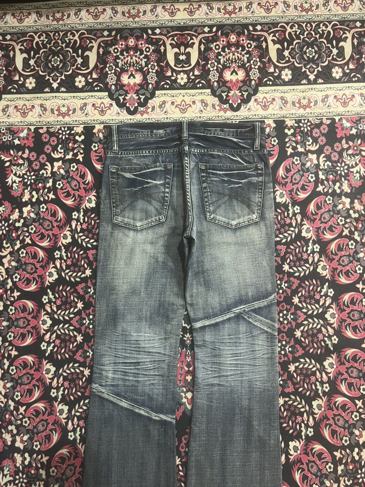 Tornado Mart Japanese Edge x Ruppert Dark Washed Distressed Flare Jeans Size US 30 / EU 46 - 5 Thumbnail