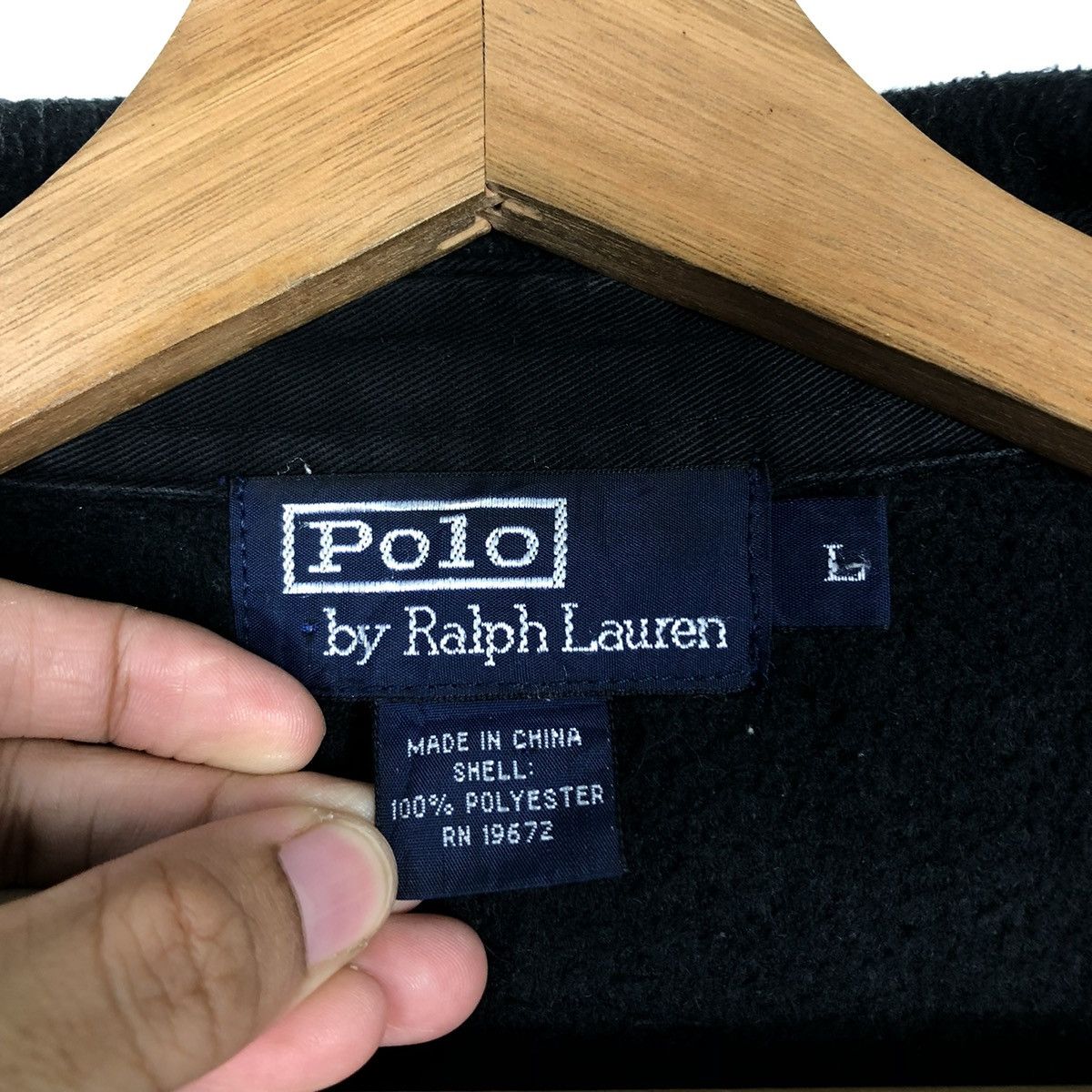 Polo Ralph Lauren 🔥BLACK VINTAGE FLEECE JACKET ZIPPER POLO RALPH LAUREN Size US L / EU 52-54 / 3 - 19 Thumbnail