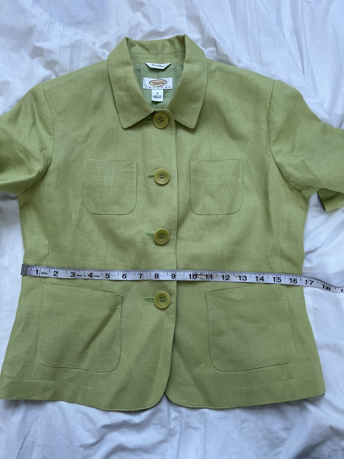 Talbots Talbots Lime Green 100% irish linen Button-Front Blazer Size S / US 4 / IT 40 - 9 Thumbnail