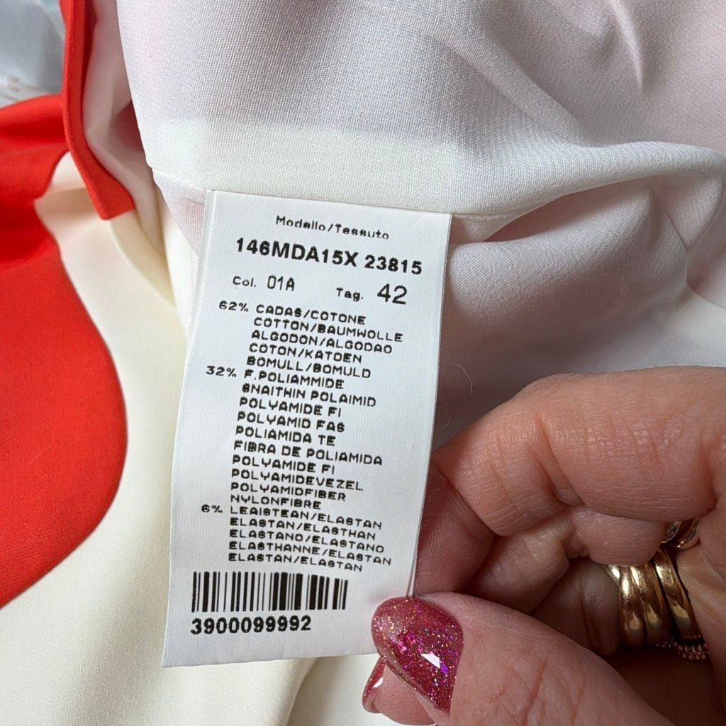 MSGM NWT MSGM Colorblock Bodycon Dress White Orange Sleeveless Italy 4 / 6 (068) Size M / US 6-8 / IT 42-44 - 10 Thumbnail