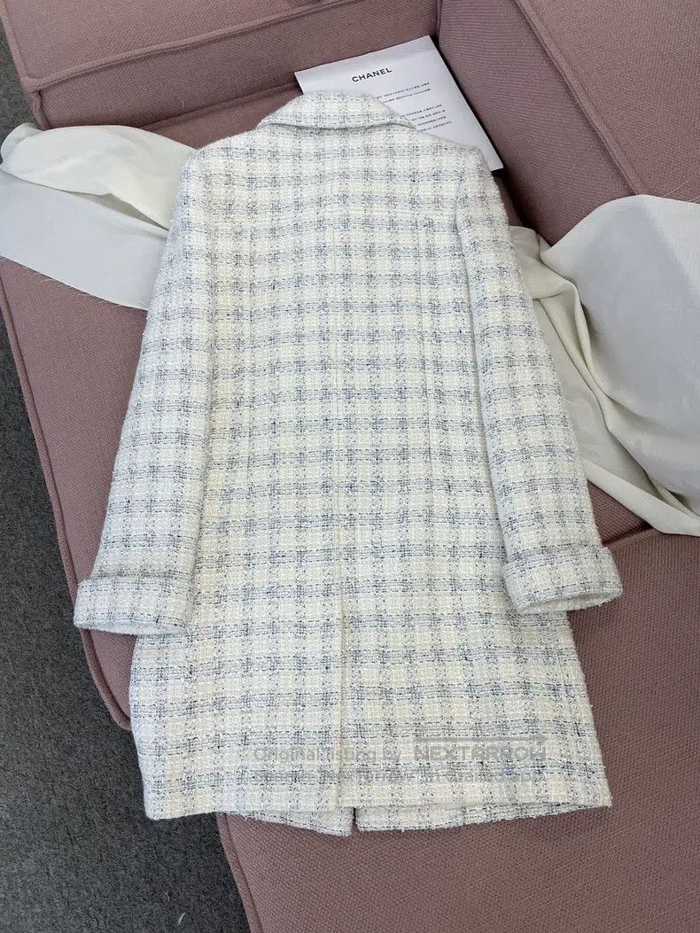 Chanel Chanel White plaid tweed coat Size XS / US 0-2 / IT 36-38 - 4 Thumbnail