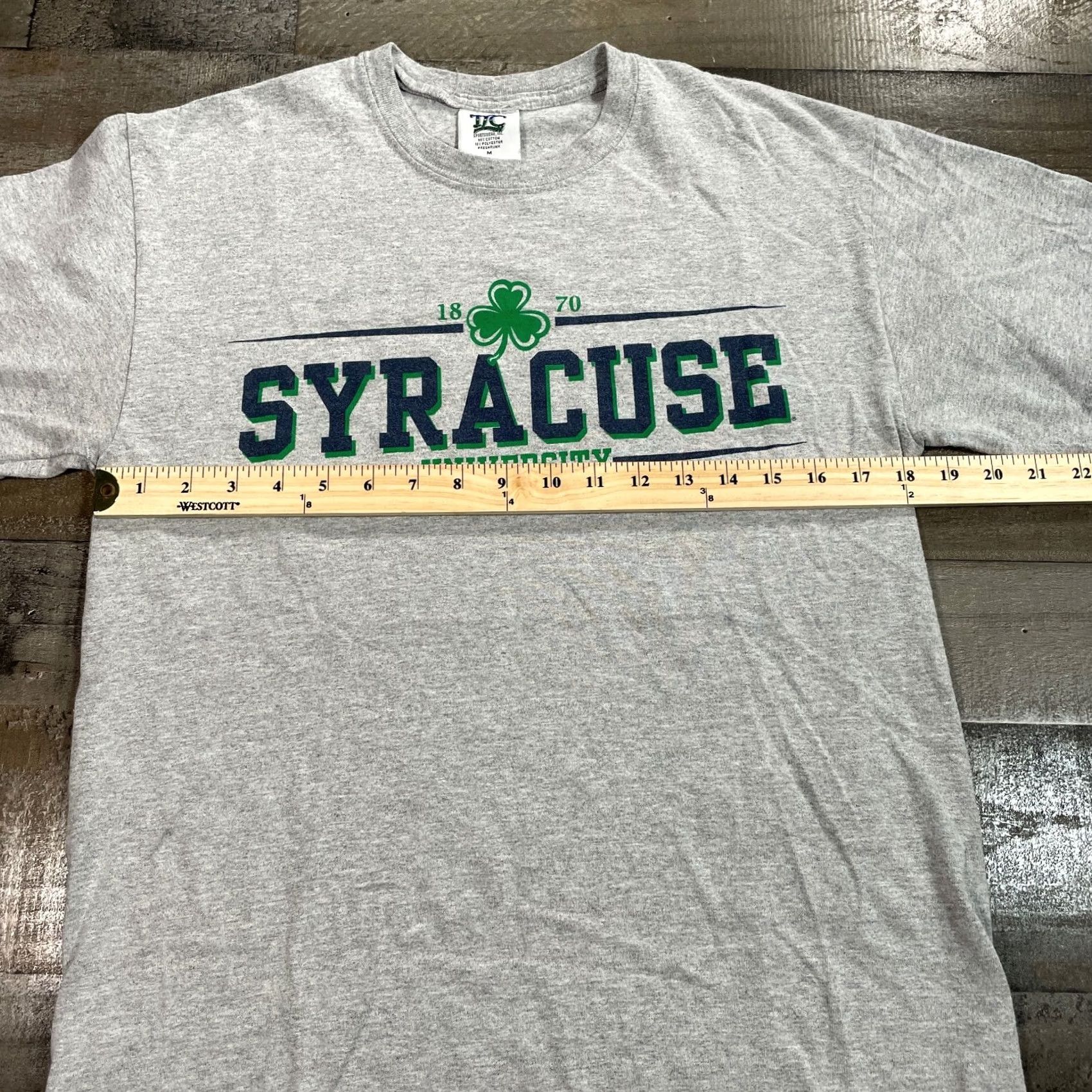Vintage TLC T-Shirt Men M Gray Syracuse Shamrock Crew Neck Short Sleeve Tee Size US M / EU 48-50 / 2 - 4 Thumbnail