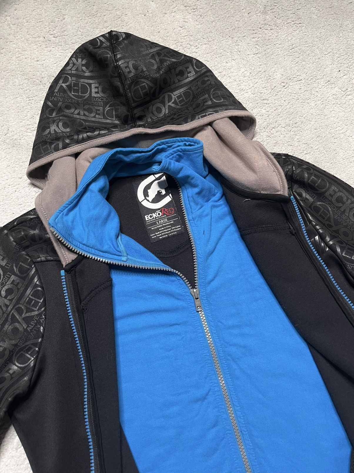 Ecko Unltd. Vintage Black Hoodie Sweatshirt ZIP Up Ecko Print Hip hop Size US S / EU 44-46 / 1 - 5 Thumbnail