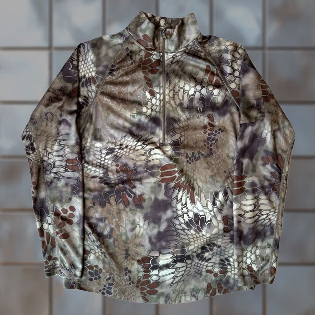 Vintage Kryptek Cronos 1/2 Zip Pullover Jacket Medium Black Lightweight Camouflage Softshell Polyester Regular Mens Size US M / EU 48-50 / 2 - 1 Thumbnail