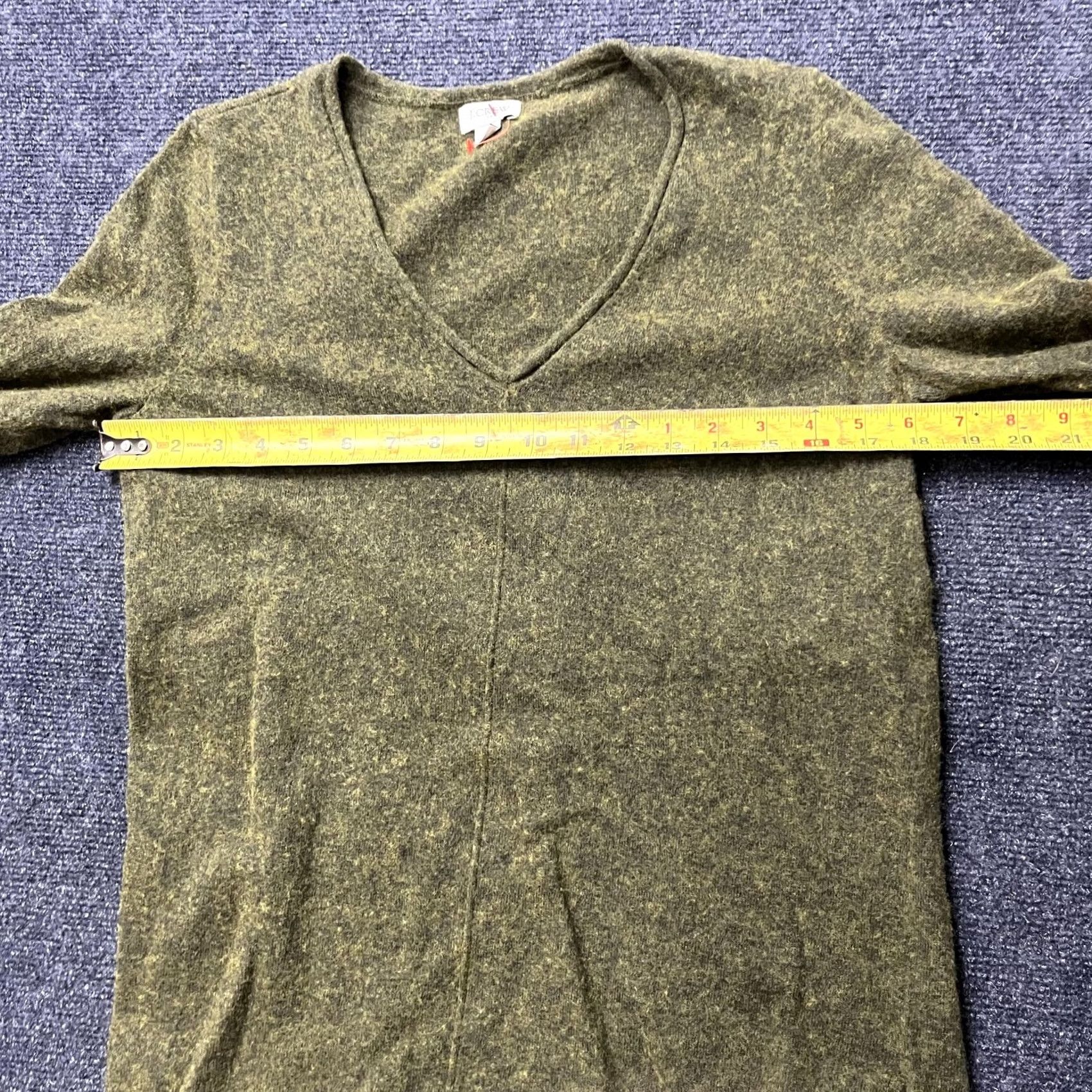J.Crew J Crew Sweater Womens Small Green Wool Blend V Neck Long Sleeve Knit Pullover Size S / US 4 / IT 40 - 7 Thumbnail