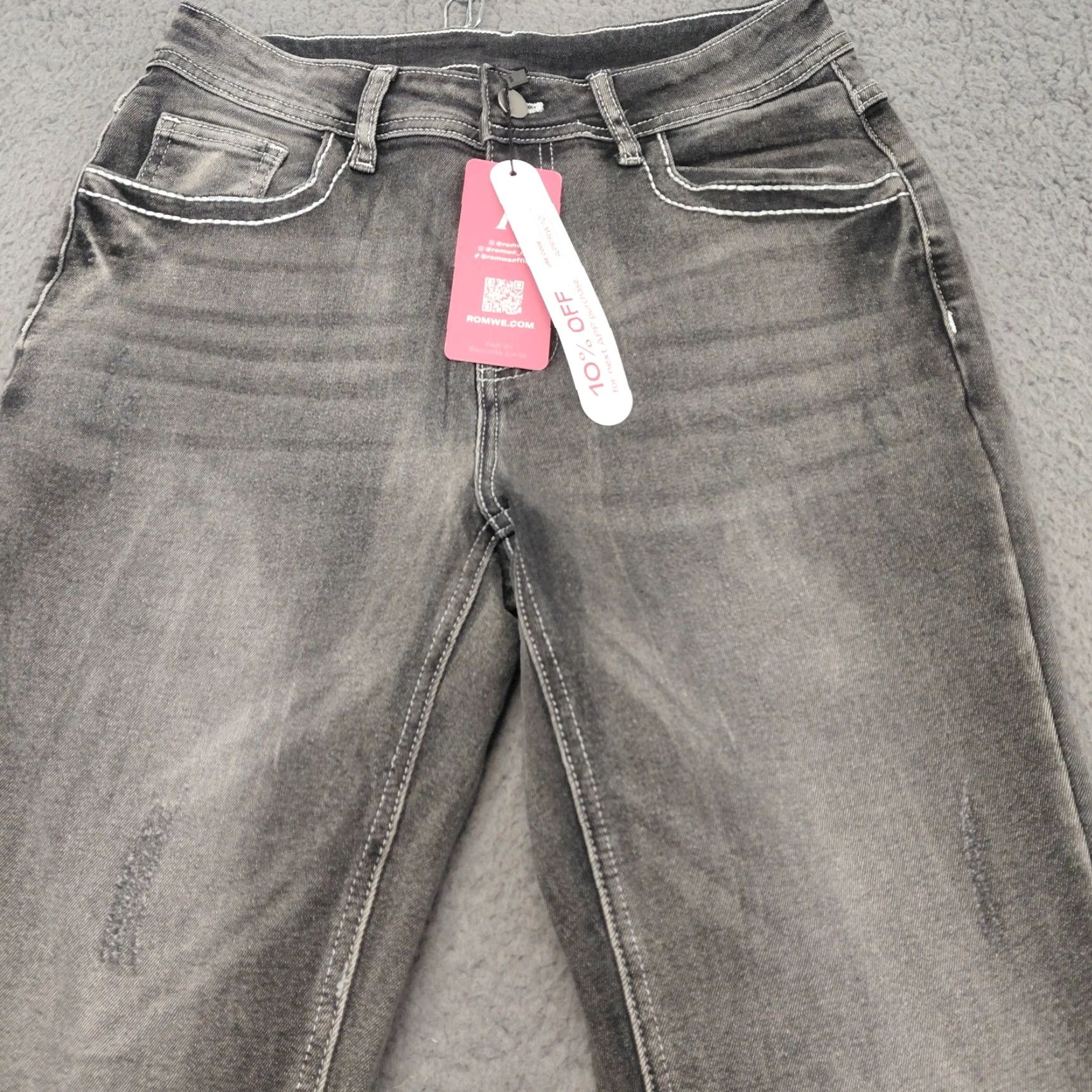 Vintage ROMWE Jeans Women's Size 6/Medium Black Denim Grundy Retro High Rise Flared Leg Shirts? Size 32" / US 10 / IT 46 - 7 Thumbnail