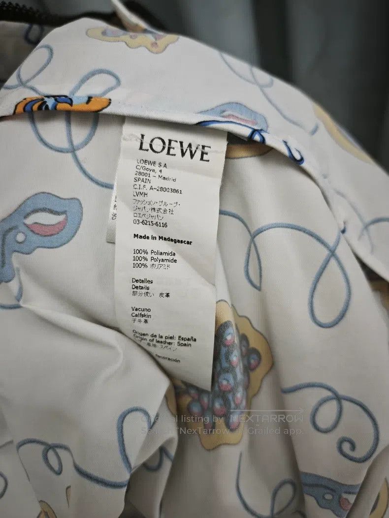 Loewe Loewe White base with blue and yellow printed pattern hood Size XS / US 0-2 / IT 36-38 - 4 Thumbnail