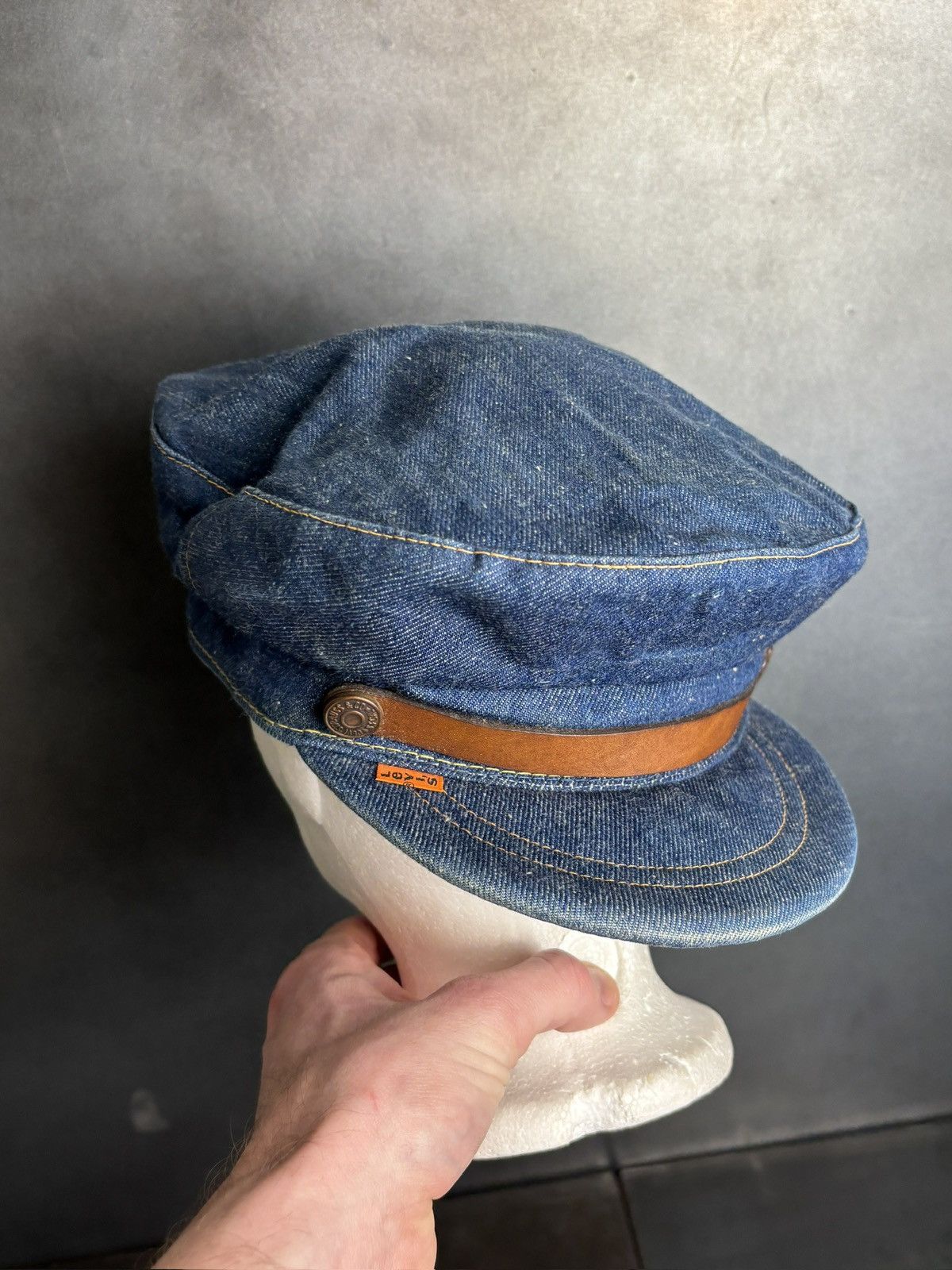 Levi's Vintage Levi's Orange Tab Hat 1970s Denim Newsboy Flatcap 70 Size ONE SIZE - 22 Thumbnail