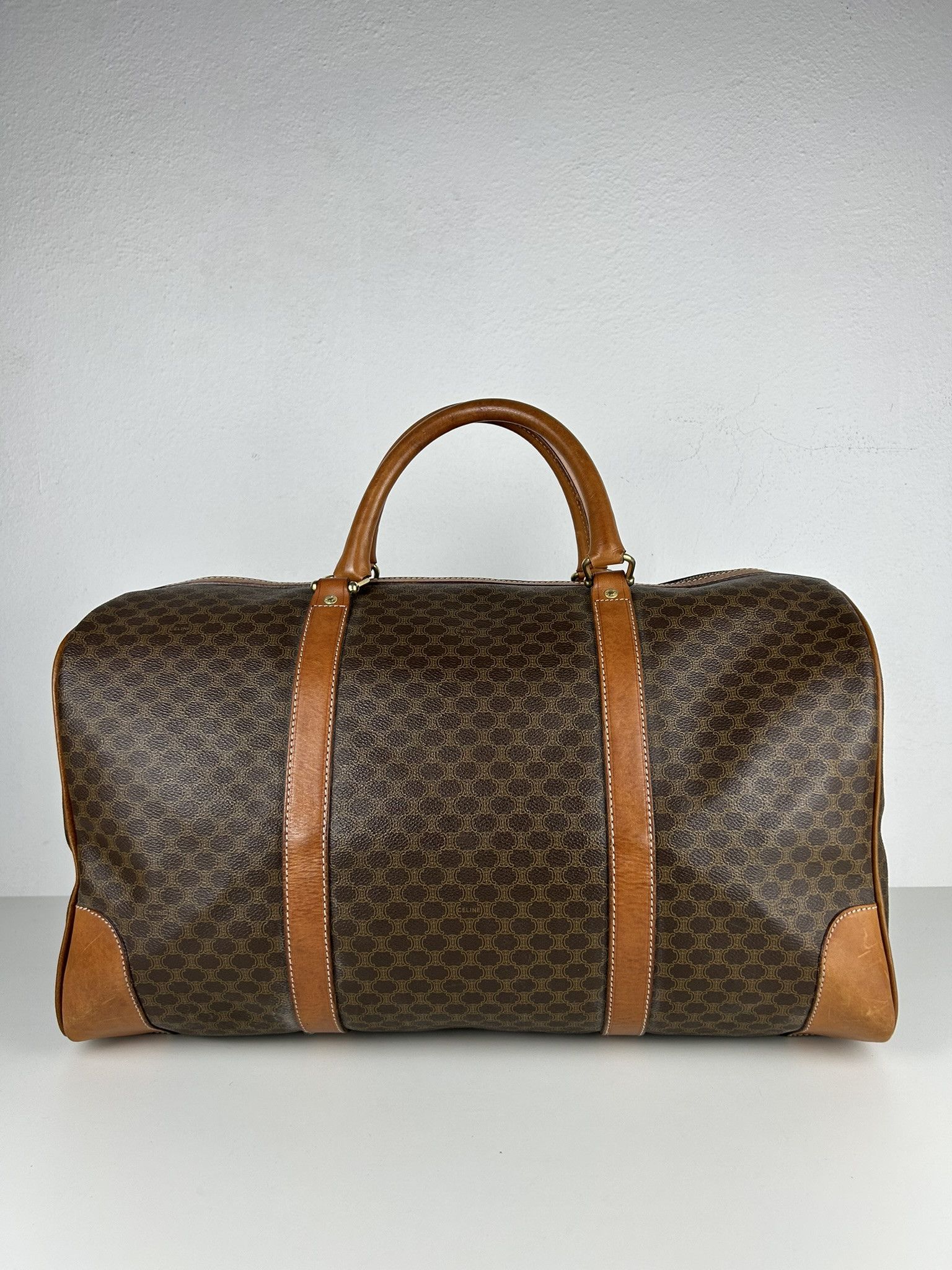 Celine Vintage 90s Celine macadam monogram boston bag Size ONE SIZE - 2 Thumbnail
