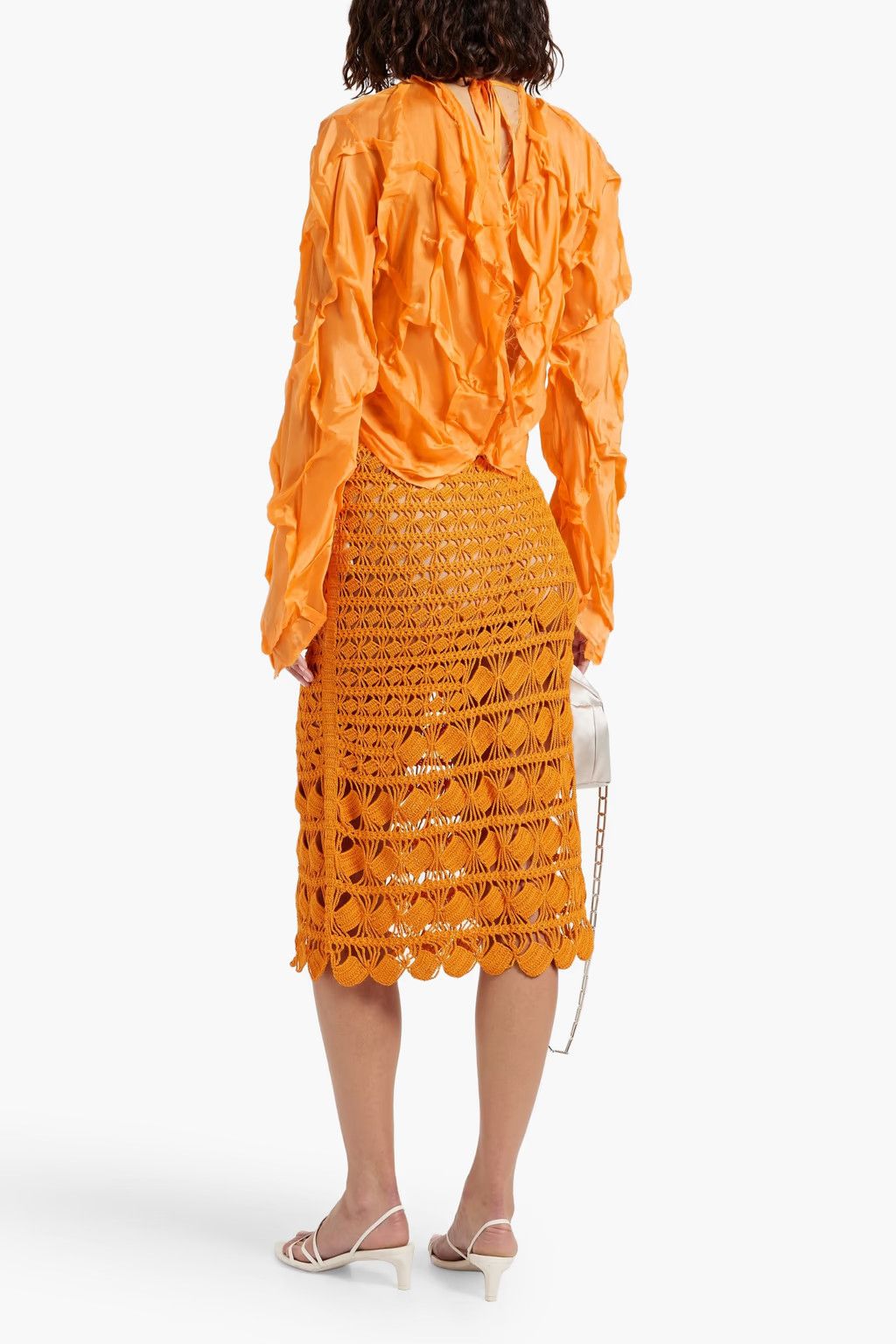 Acne Studios o1y0725 Midi Skirt in Orange Size 27" / US 4 / IT 40 - 3 Thumbnail