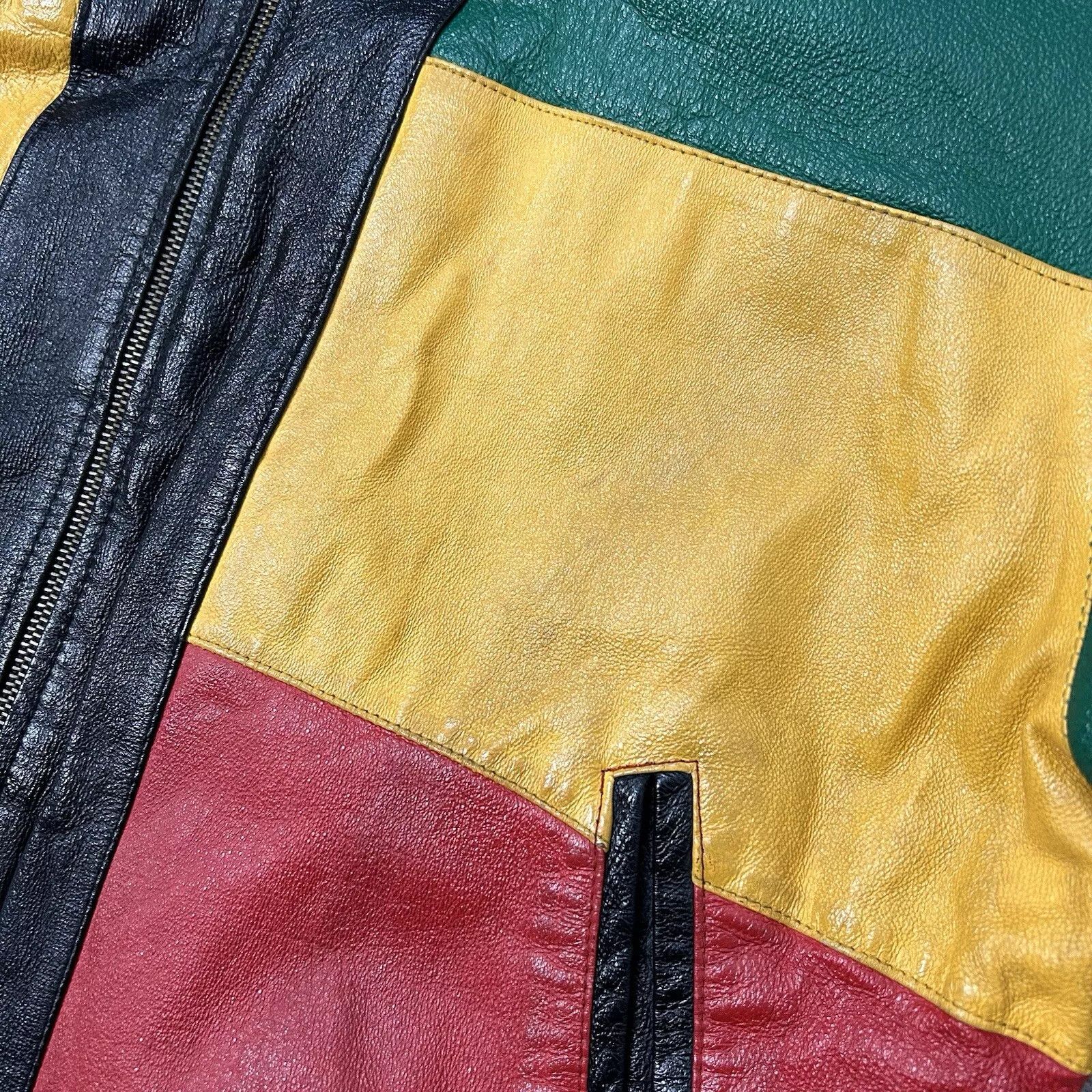 Vintage MICHAEL HOBAN RASTA ZION LEATHER BOMBER JACKET SIZE L Size US L / EU 52-54 / 3 - 11 Thumbnail