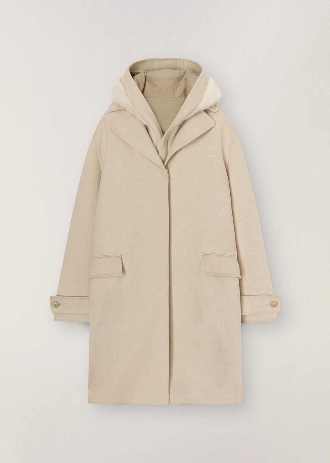 o1loc1c0124 Three in One Coat in White