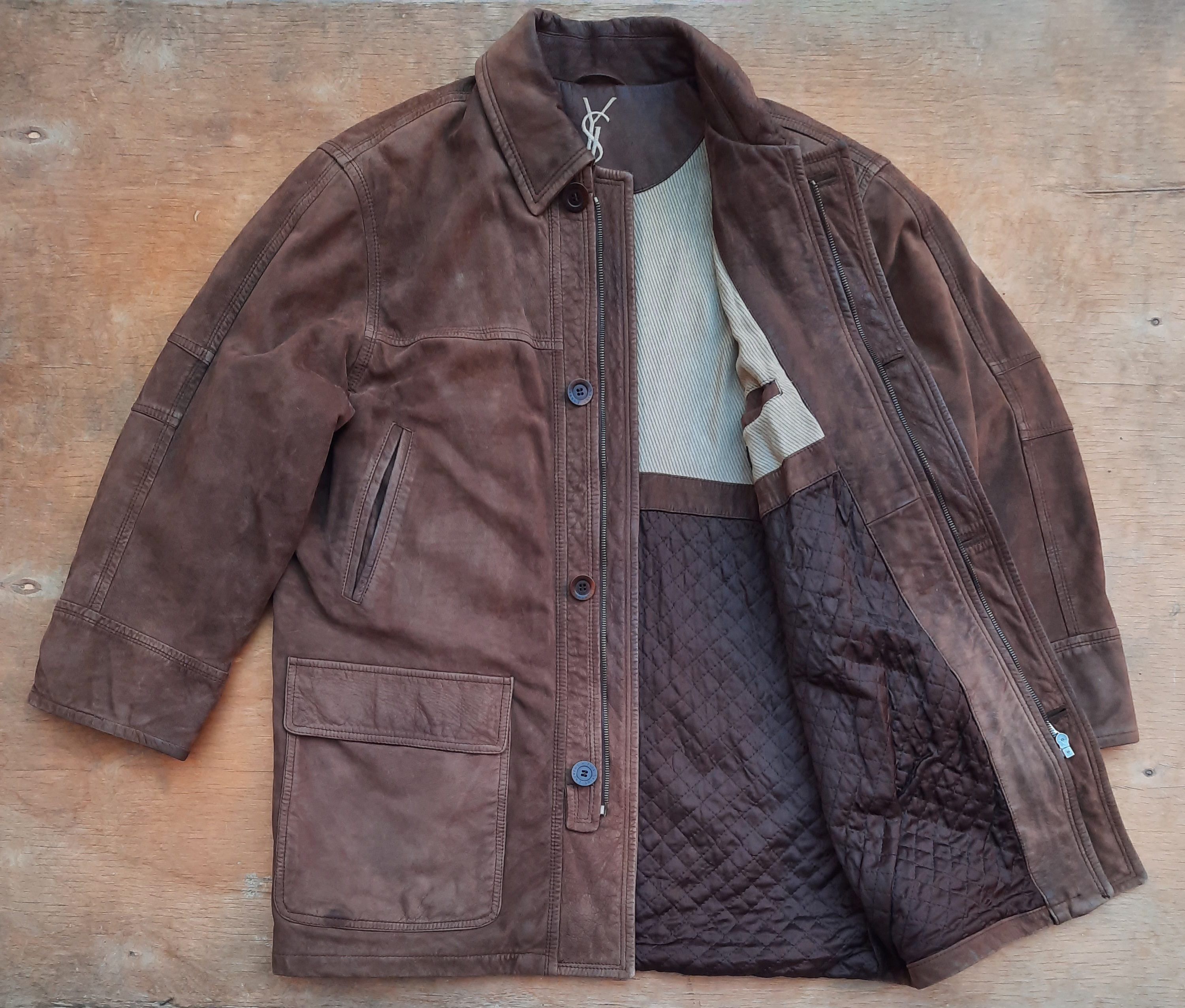 Yves Saint Laurent Yves Saint Laurent utility coat Jacket italy leather SZ 50 Size US M / EU 48-50 / 2 - 2 Thumbnail