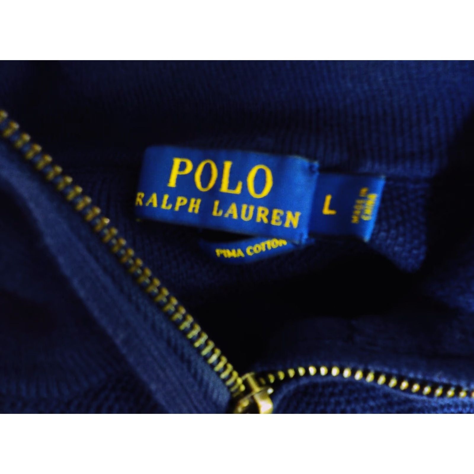 Polo Ralph Lauren VINTAGE Polo Ralph Lauren 1/4 Zip Pullover Shirt Navy 100% Pima Cotton Large Mens Logo Mock Neck Size US L / EU 52-54 / 3 - 4 Thumbnail