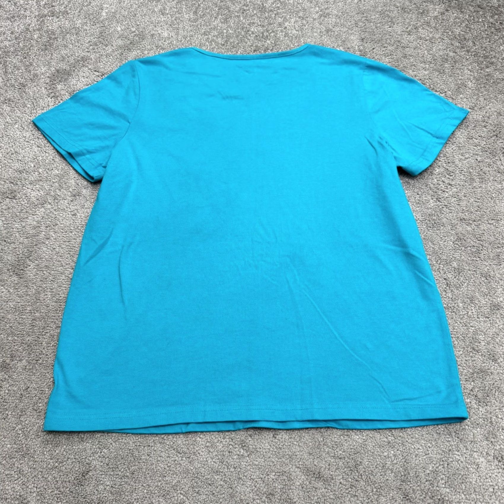 Vintage American Sweetheart T-Shirt Womens Large Turquoise Blue Crew Neck Top Casual Shirt Size L / US 10 / IT 46 - 2 Thumbnail