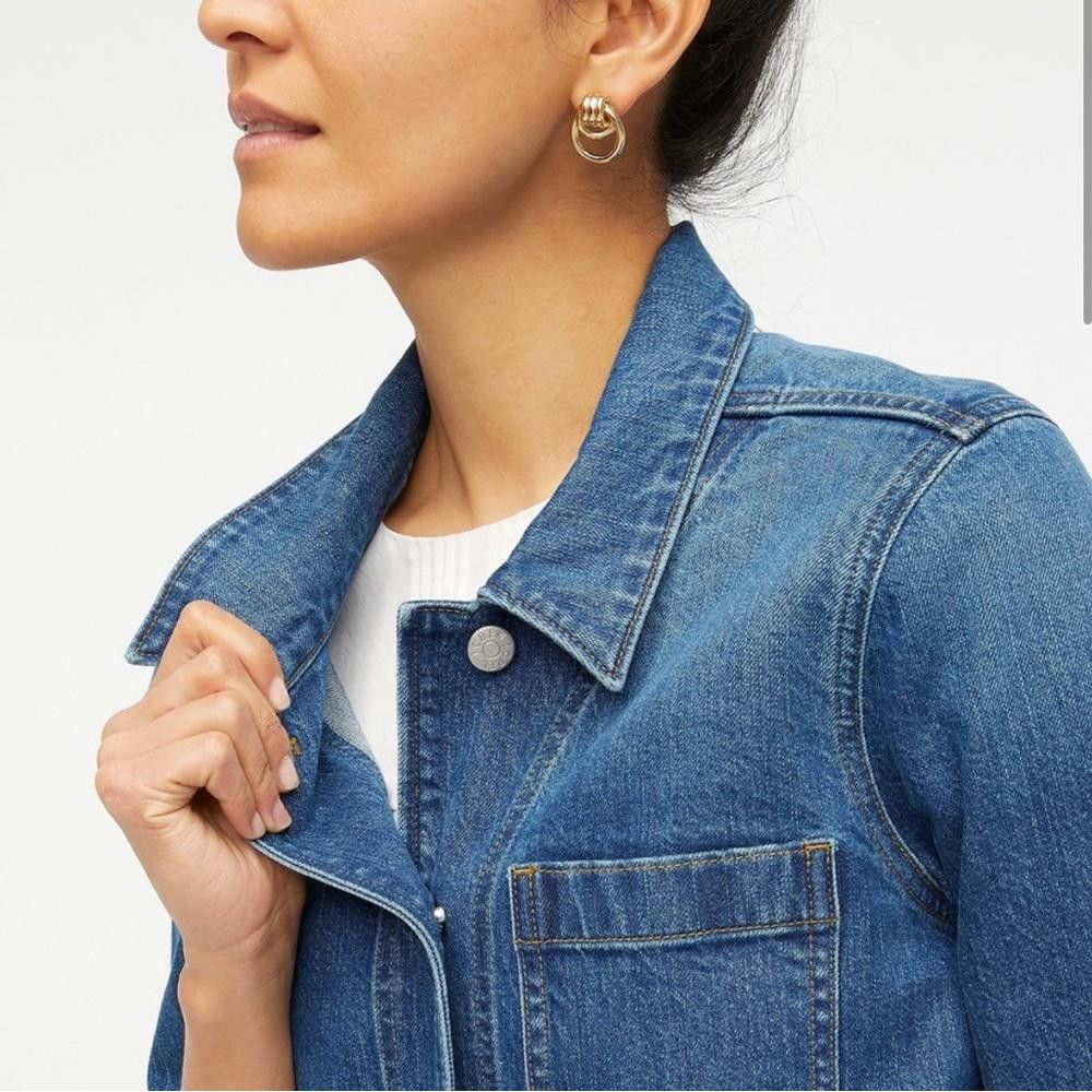 J.Crew J. Crew Denim Oversize Chore Jean Utility Pockets Jacket XXS Size XXS / US 00 / IT 34 - 3 Thumbnail