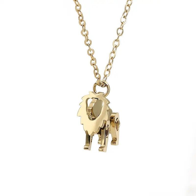 Jewelry × Vintage Building Block Toy Cute Little Lion Pendant And Necklace Size ONE SIZE - 2 Thumbnail