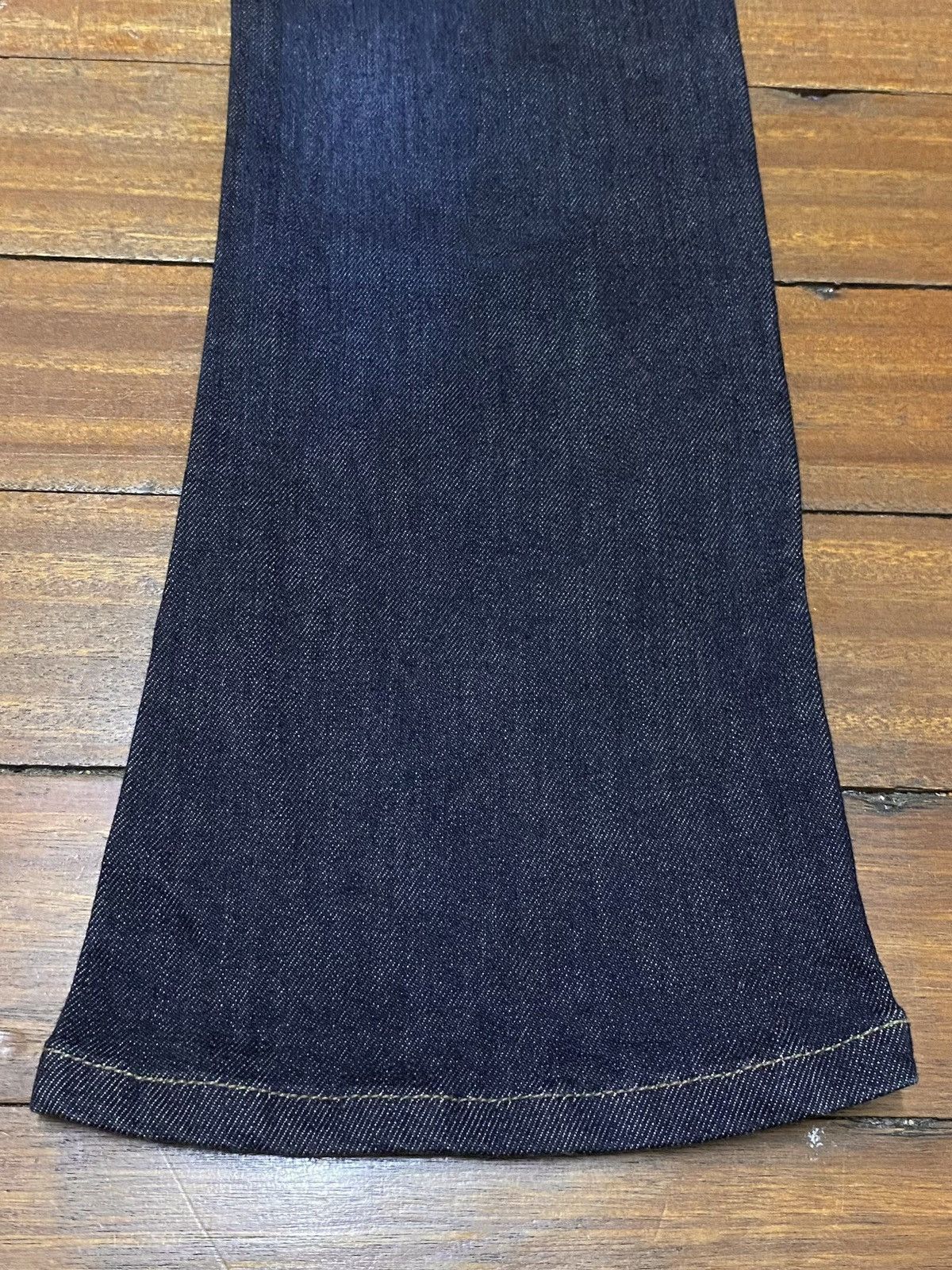 14th Addiction Very Rare Vintage Brand Nicole Club Waxed Flared Jeans 2000s Size US 34 / EU 50 - 8 Thumbnail